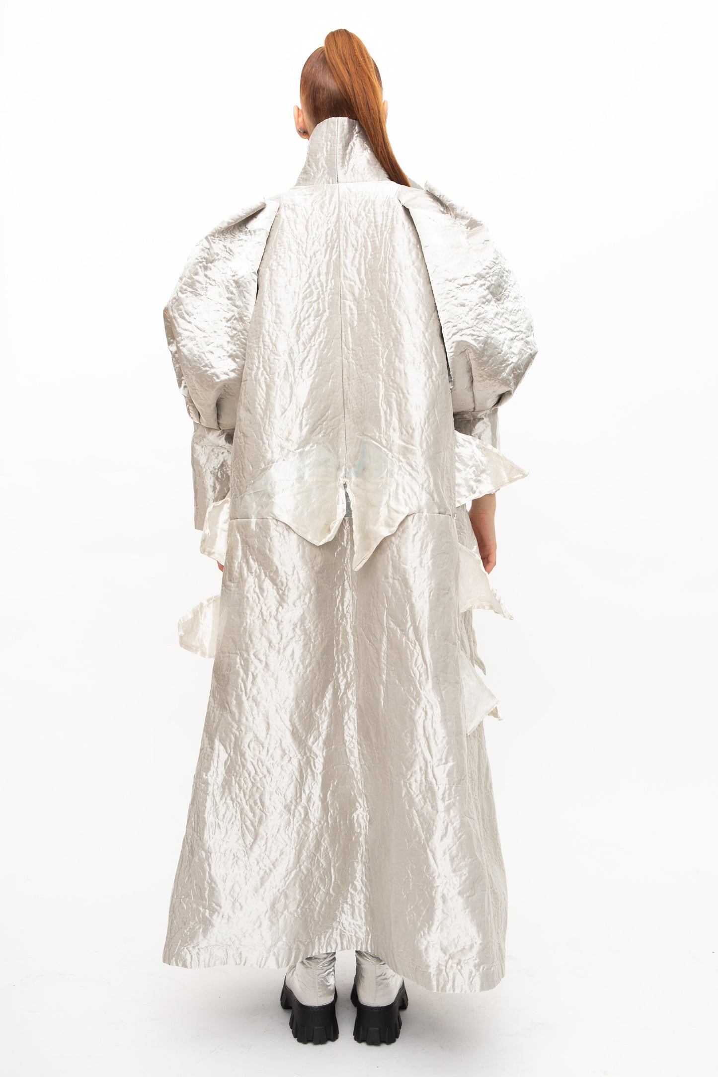 Coat Sculptural Silver handmade