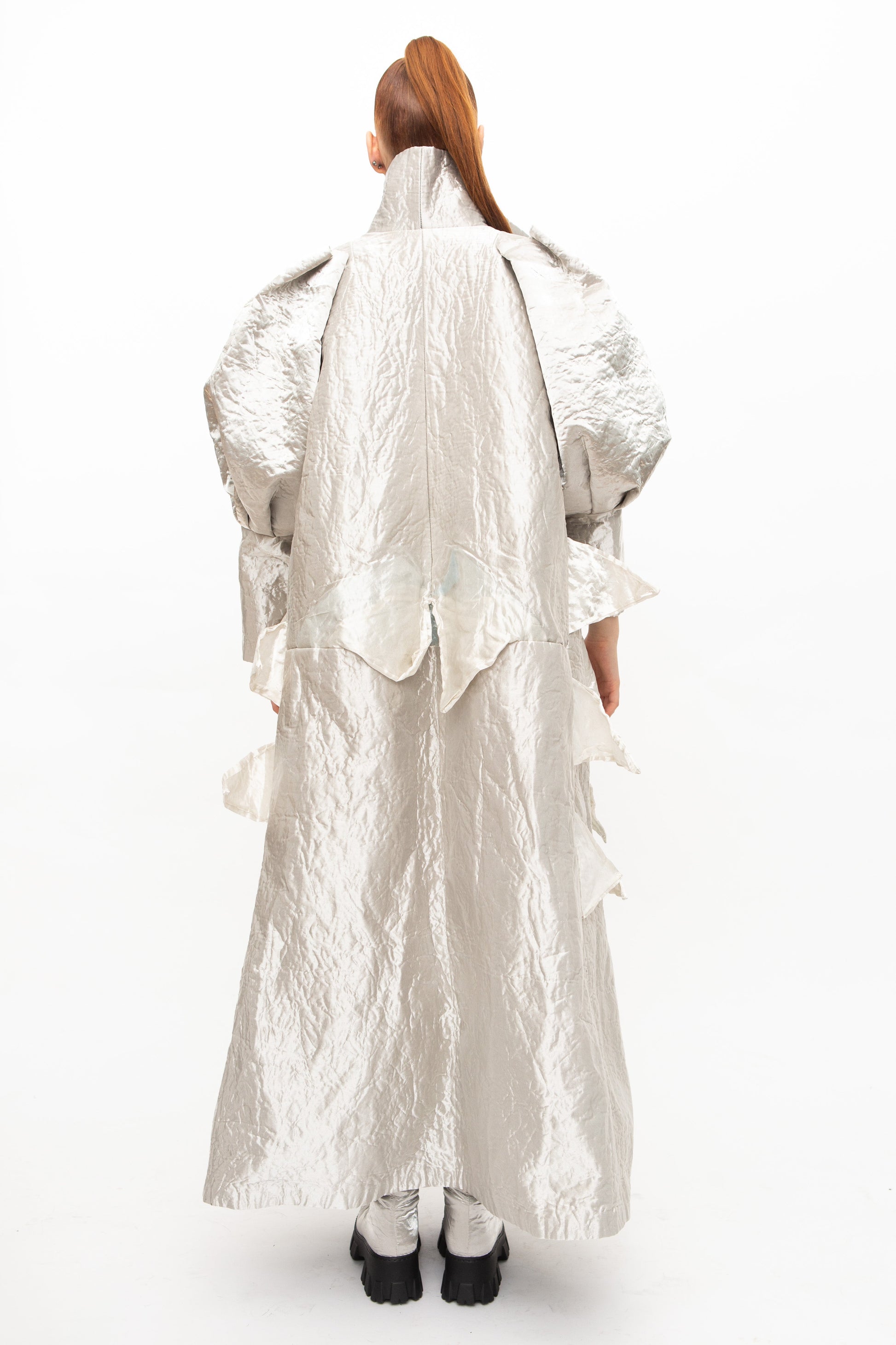 Coat Sculptural Silver handmade