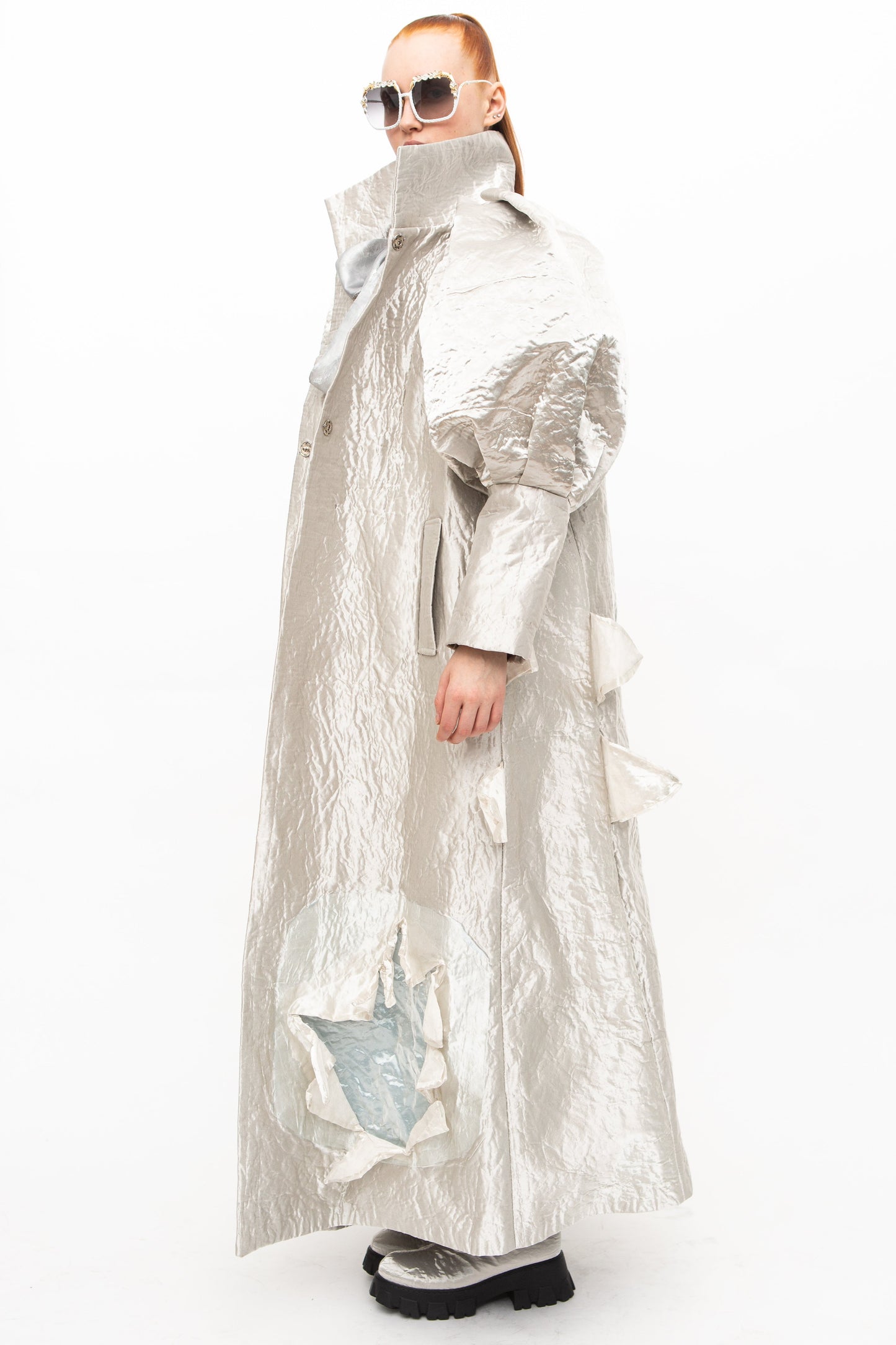 Coat Sculptural Silver handmade