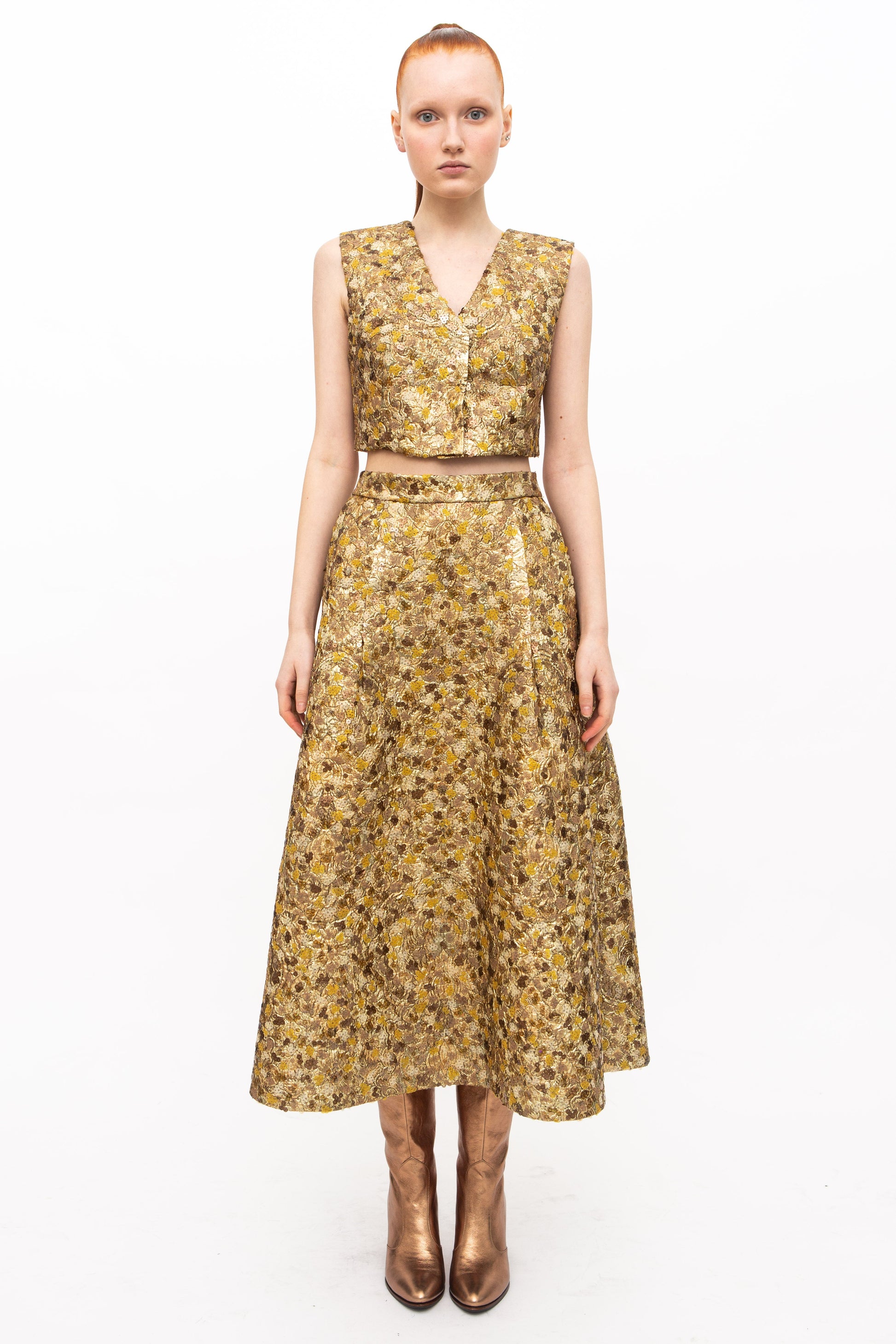 Skirt Embroidery Sequins Gold Unique