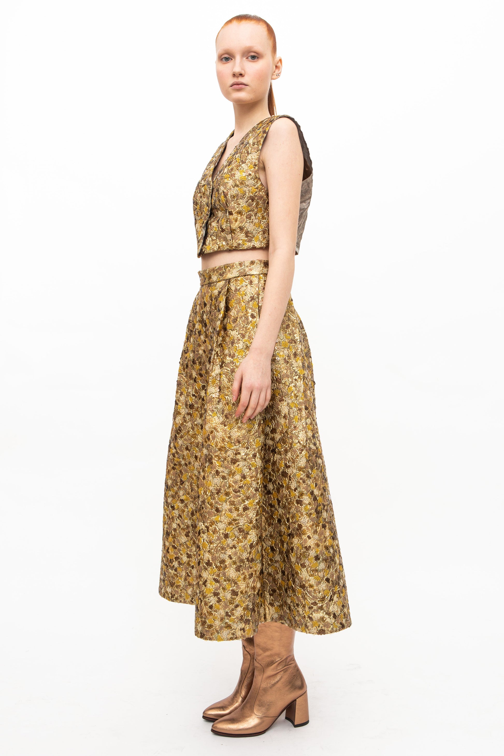 Vest Embroidery Sequins Gold unique