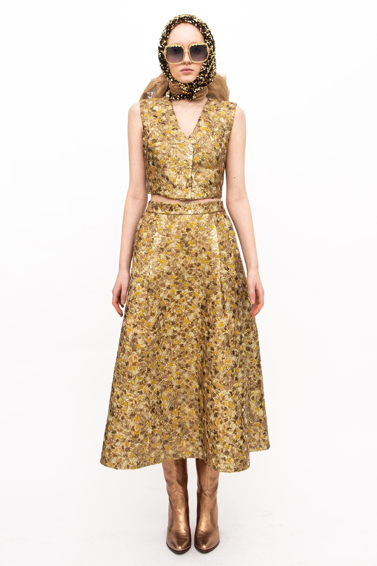Skirt Embroidery Sequins Gold Unique