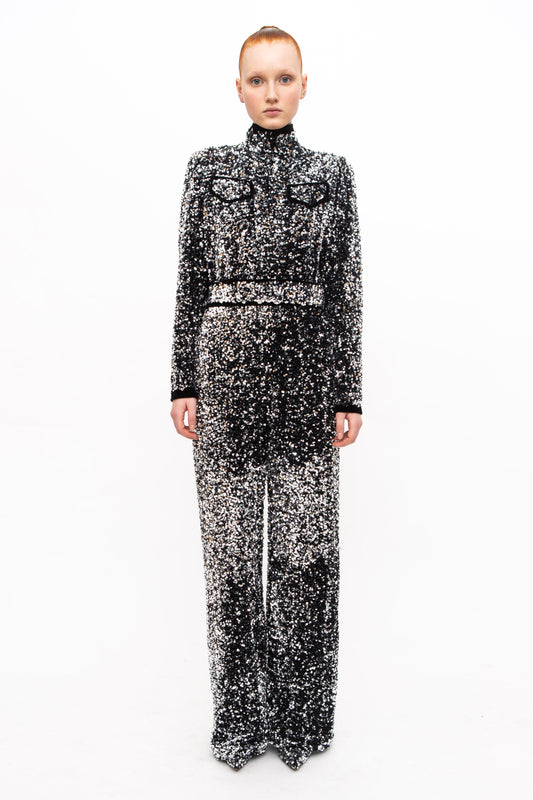 Overall Sequins Black Grey