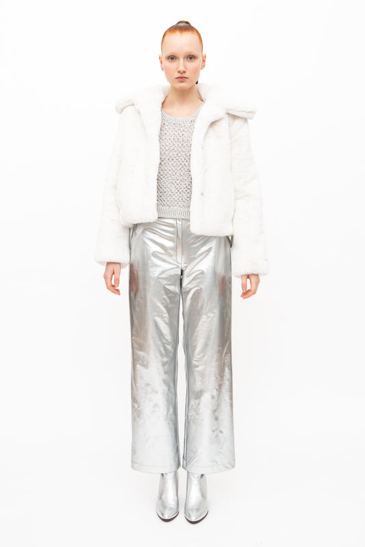 Pants Metallic Silver