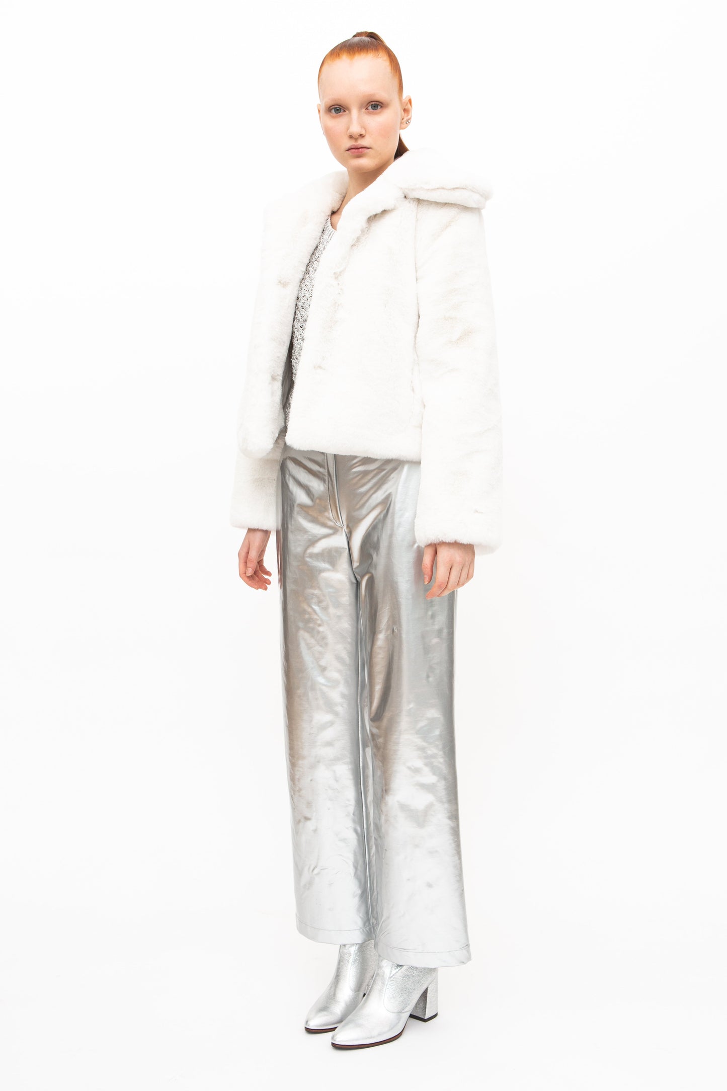 Pants Metallic Silver