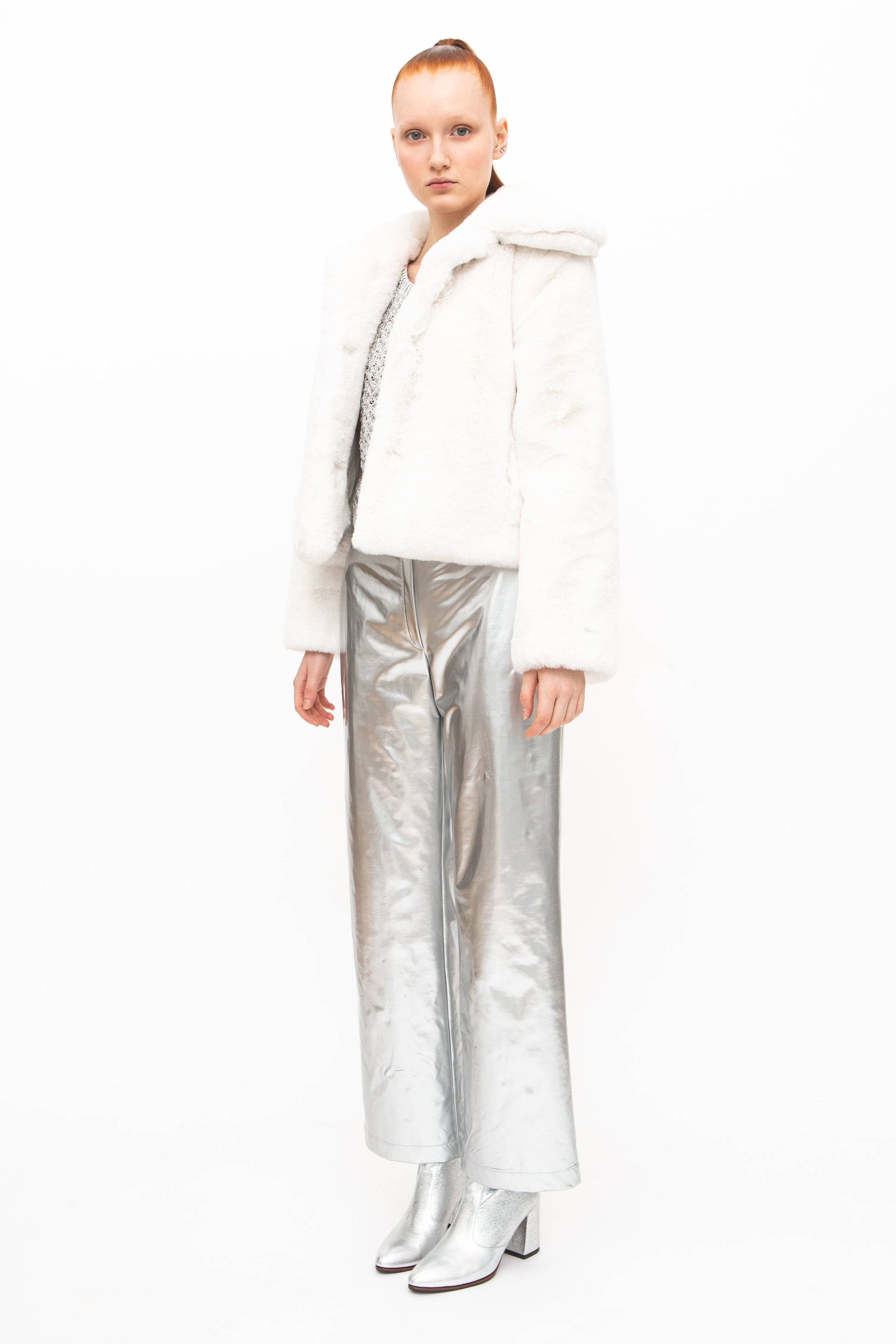 Pants Metallic Silver