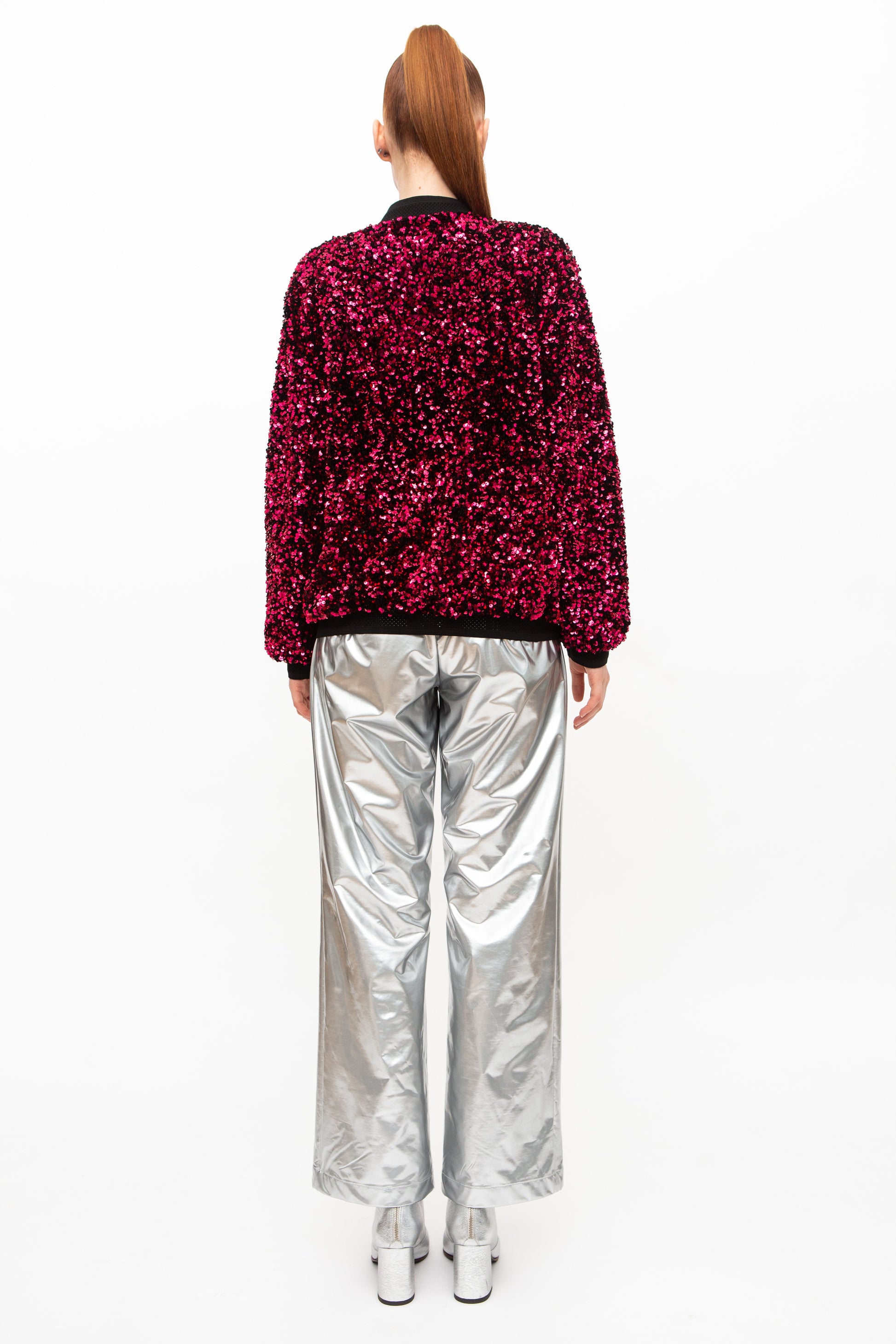Bomber Jacket Sequins Red