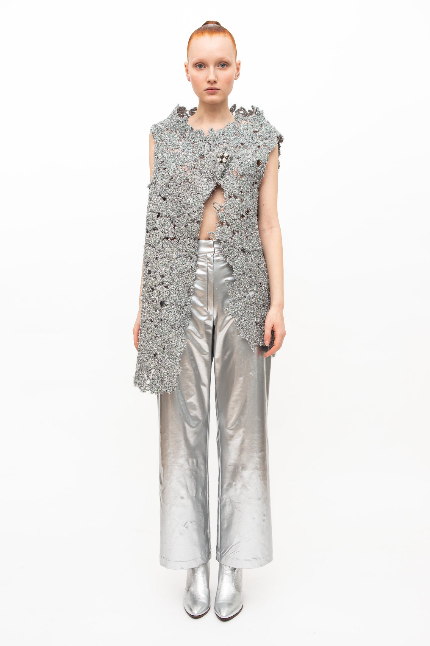 Vest Embroidery Silver Unique