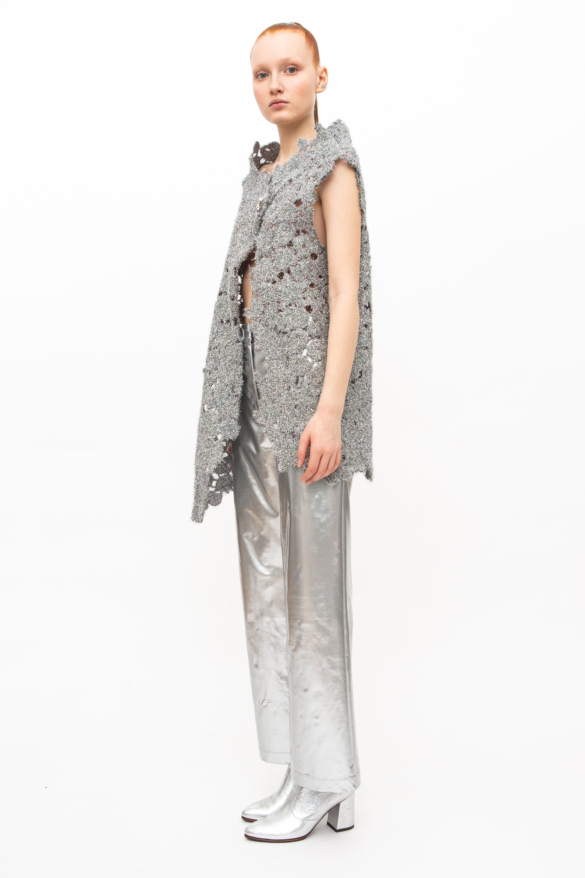 Vest Embroidery Silver Unique