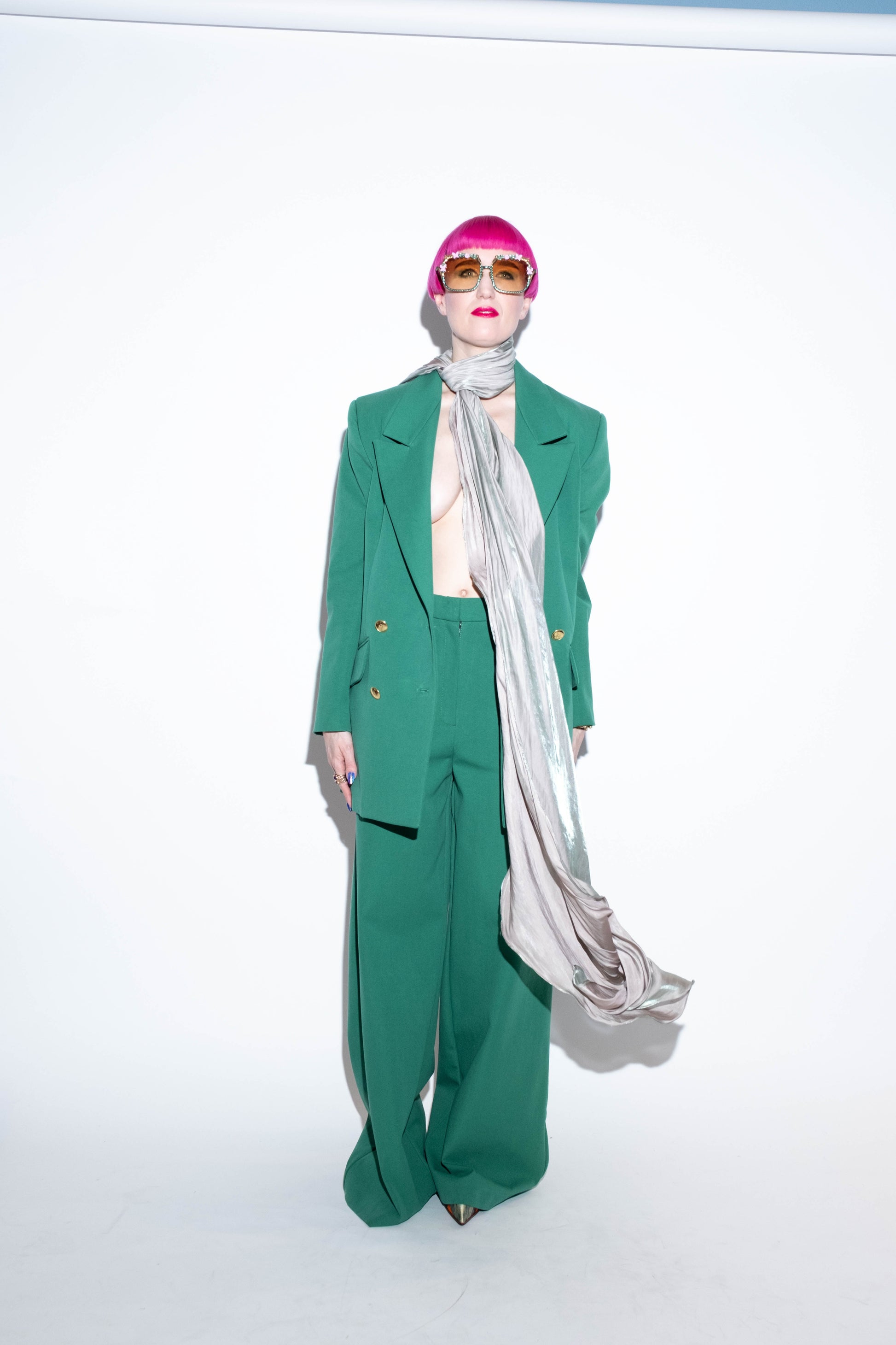 Green Suit Wide Fit
