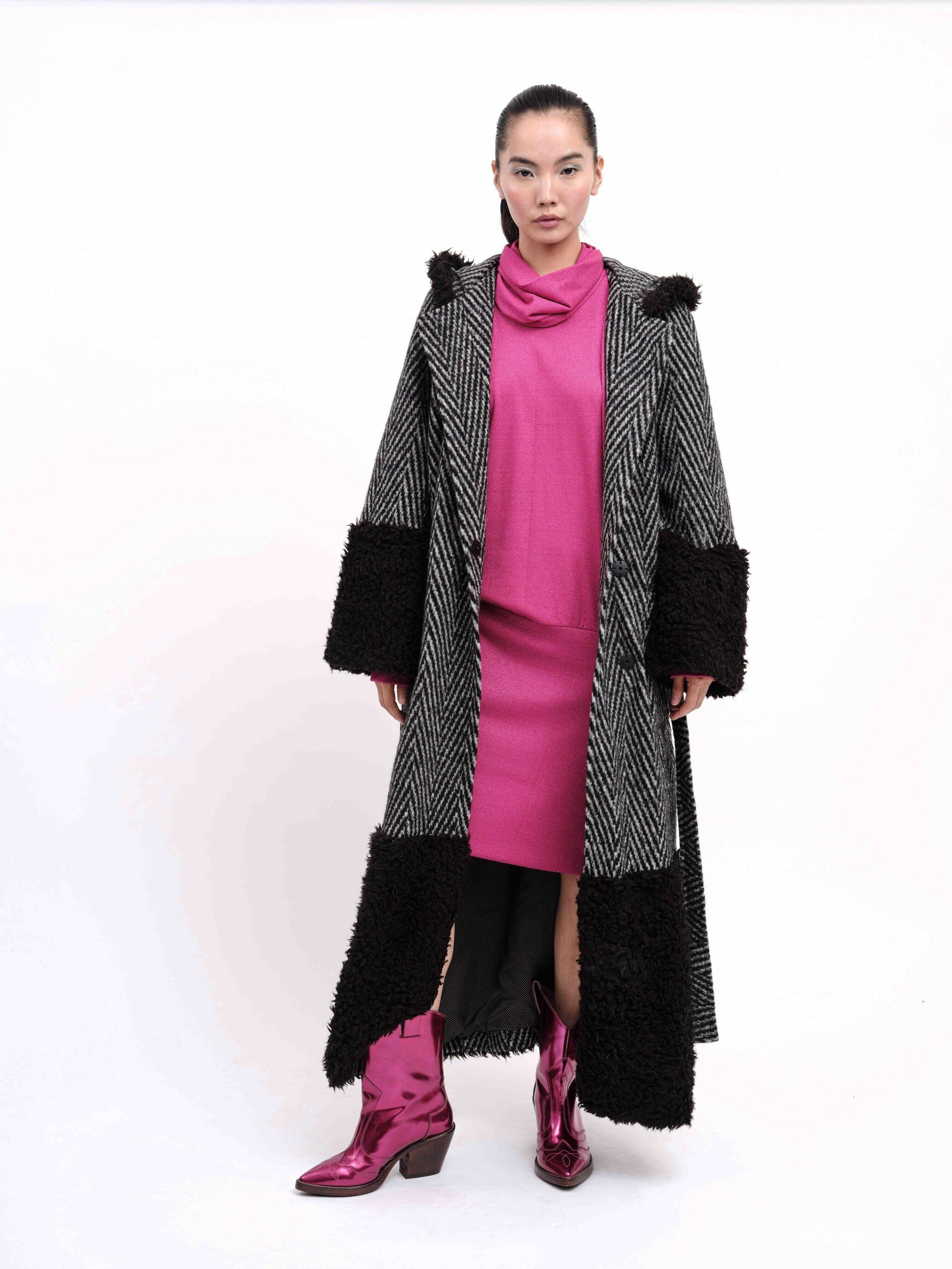 Coat Grey Black