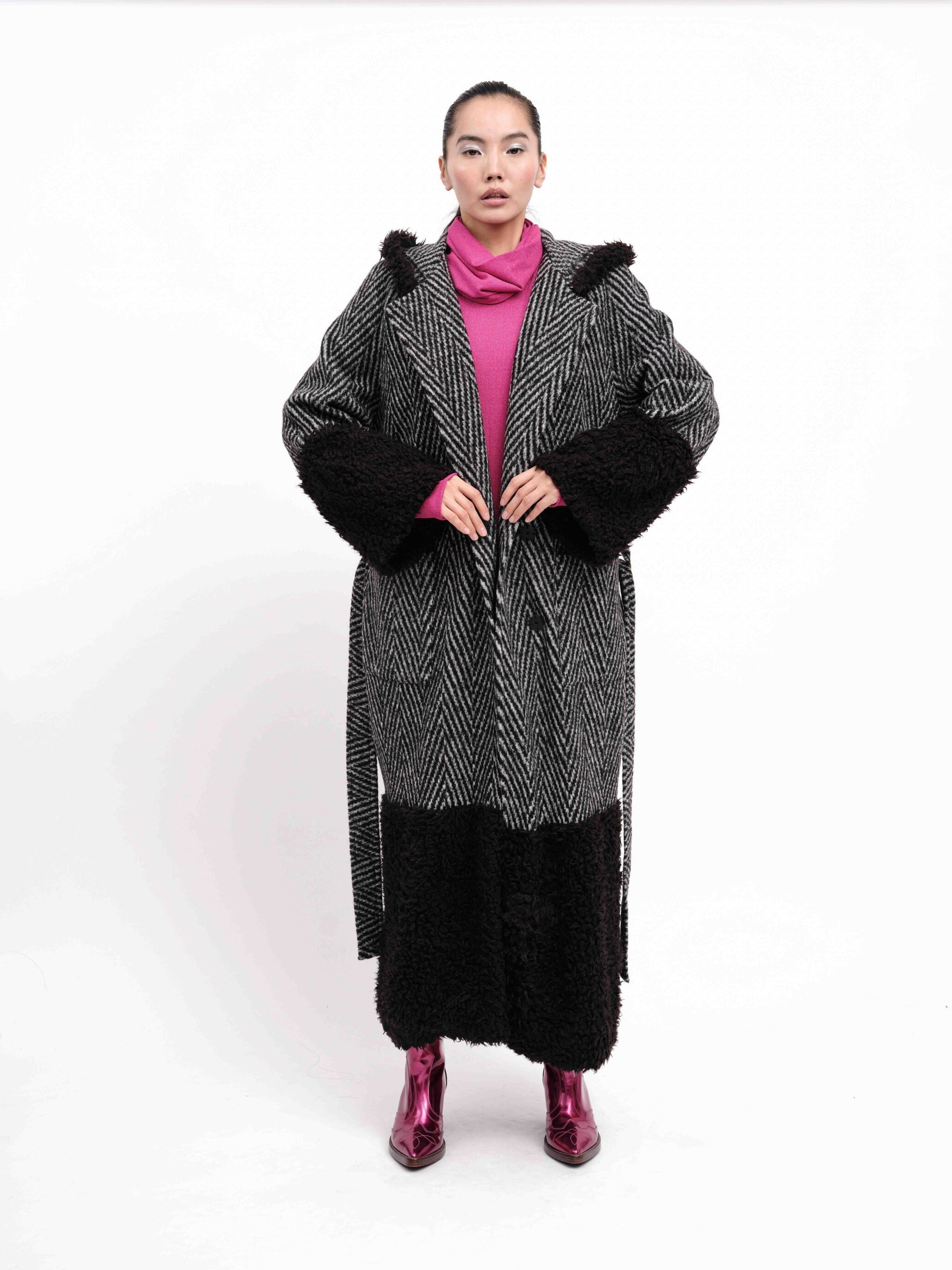 Coat Grey Black