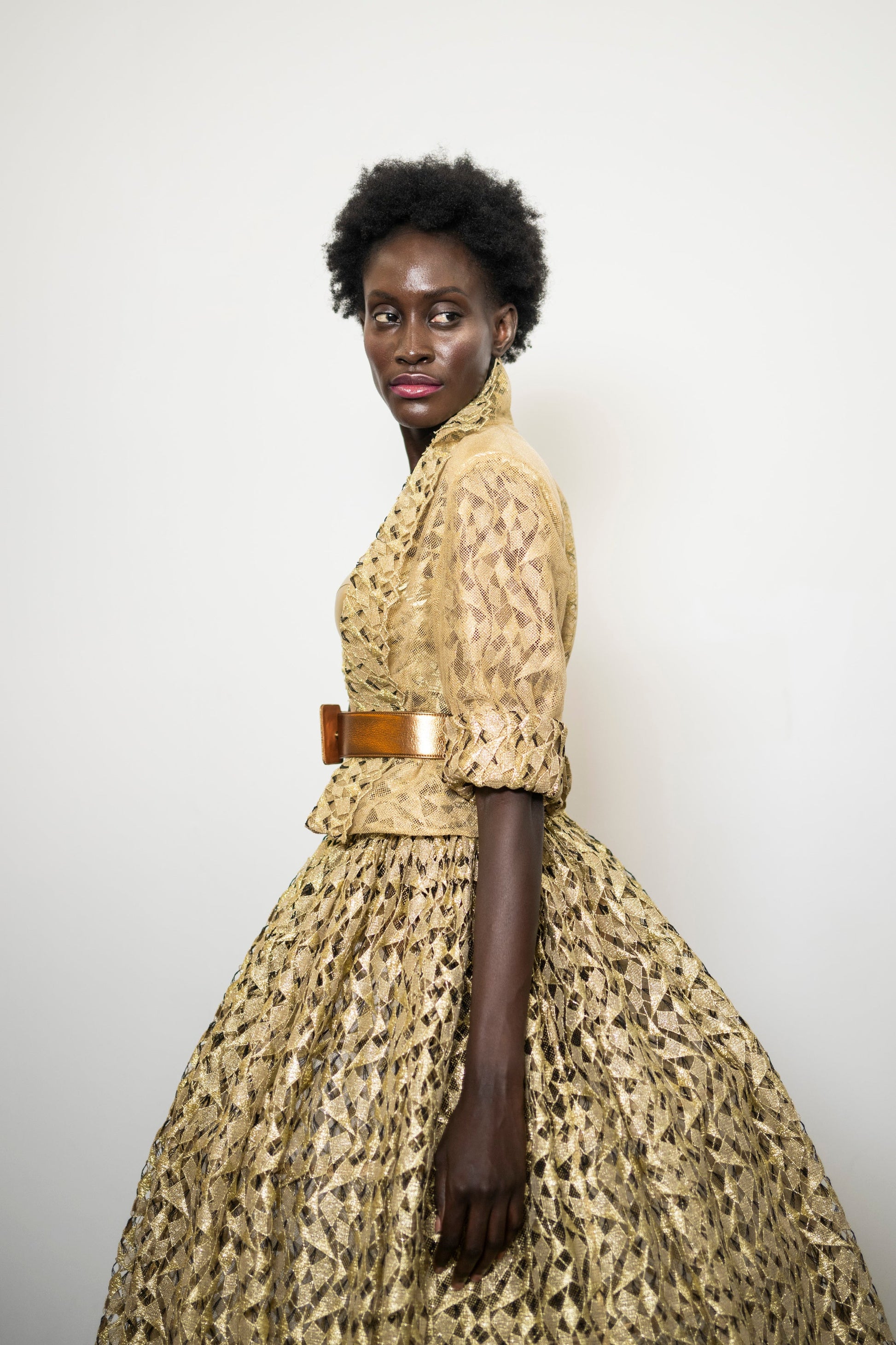 Blazer and Skirt Gold Runway Paris