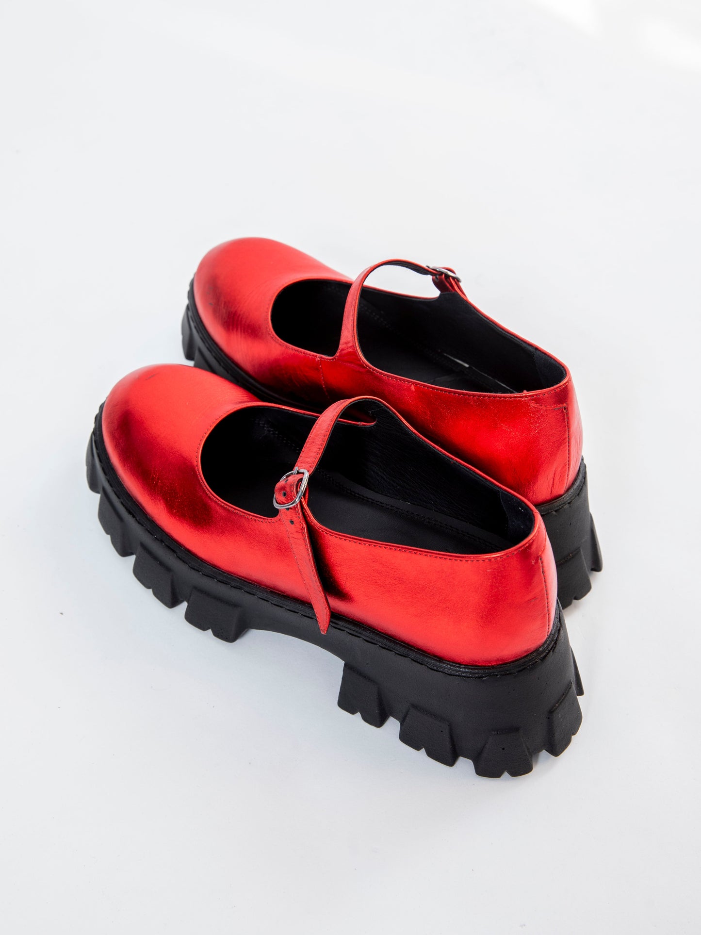 Handmade Derby Metallic Red