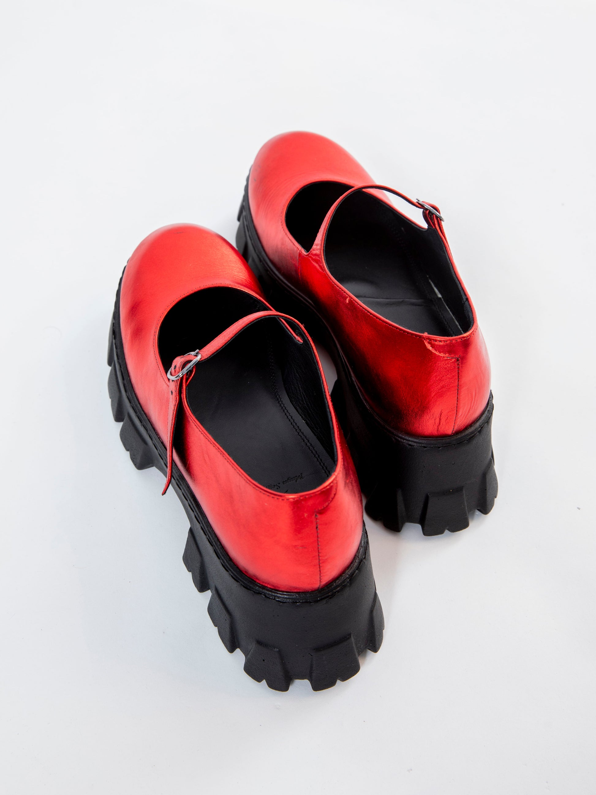 Handmade Derby Metallic Red