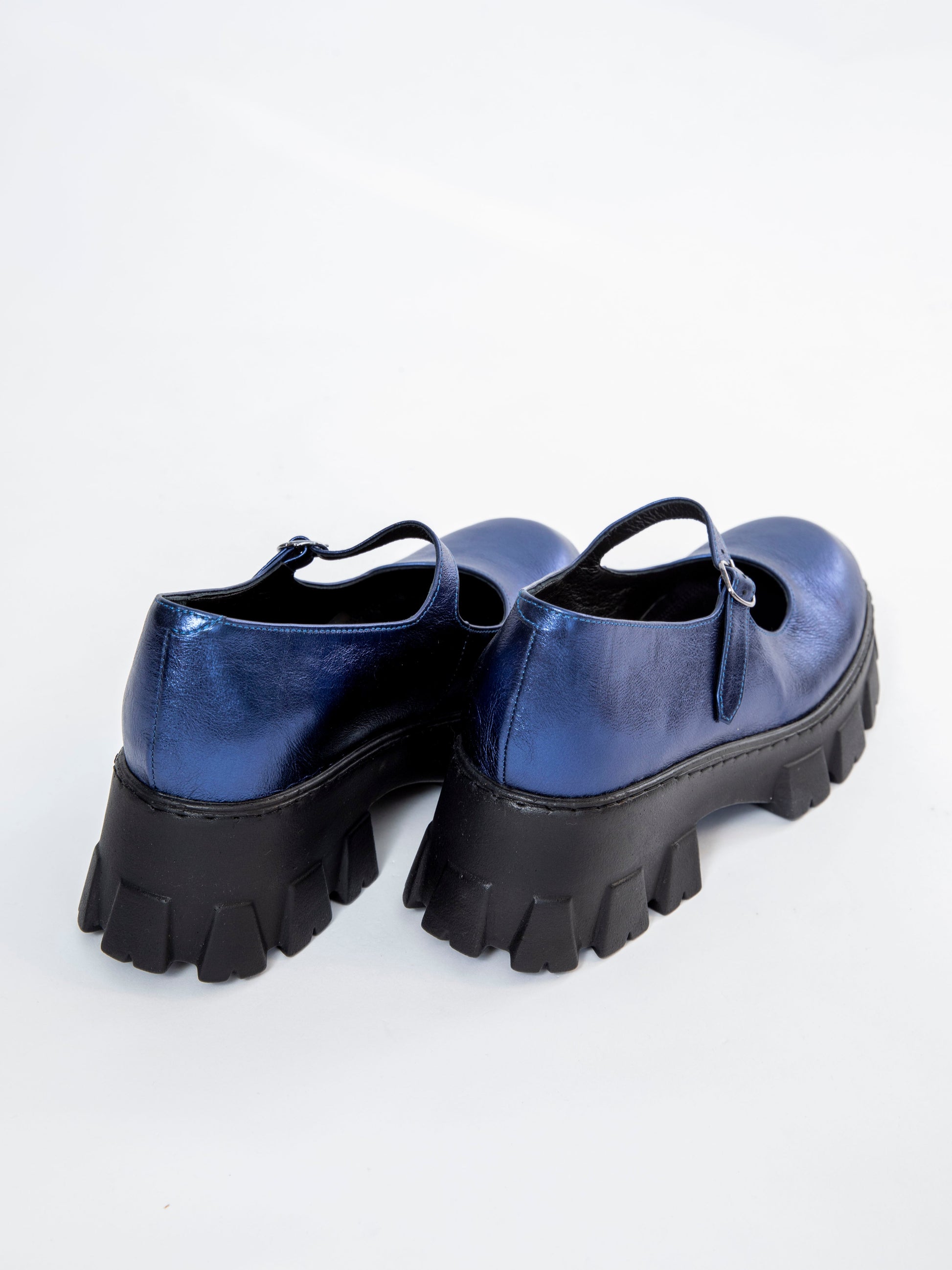 Handmade Derby Metallic Blue