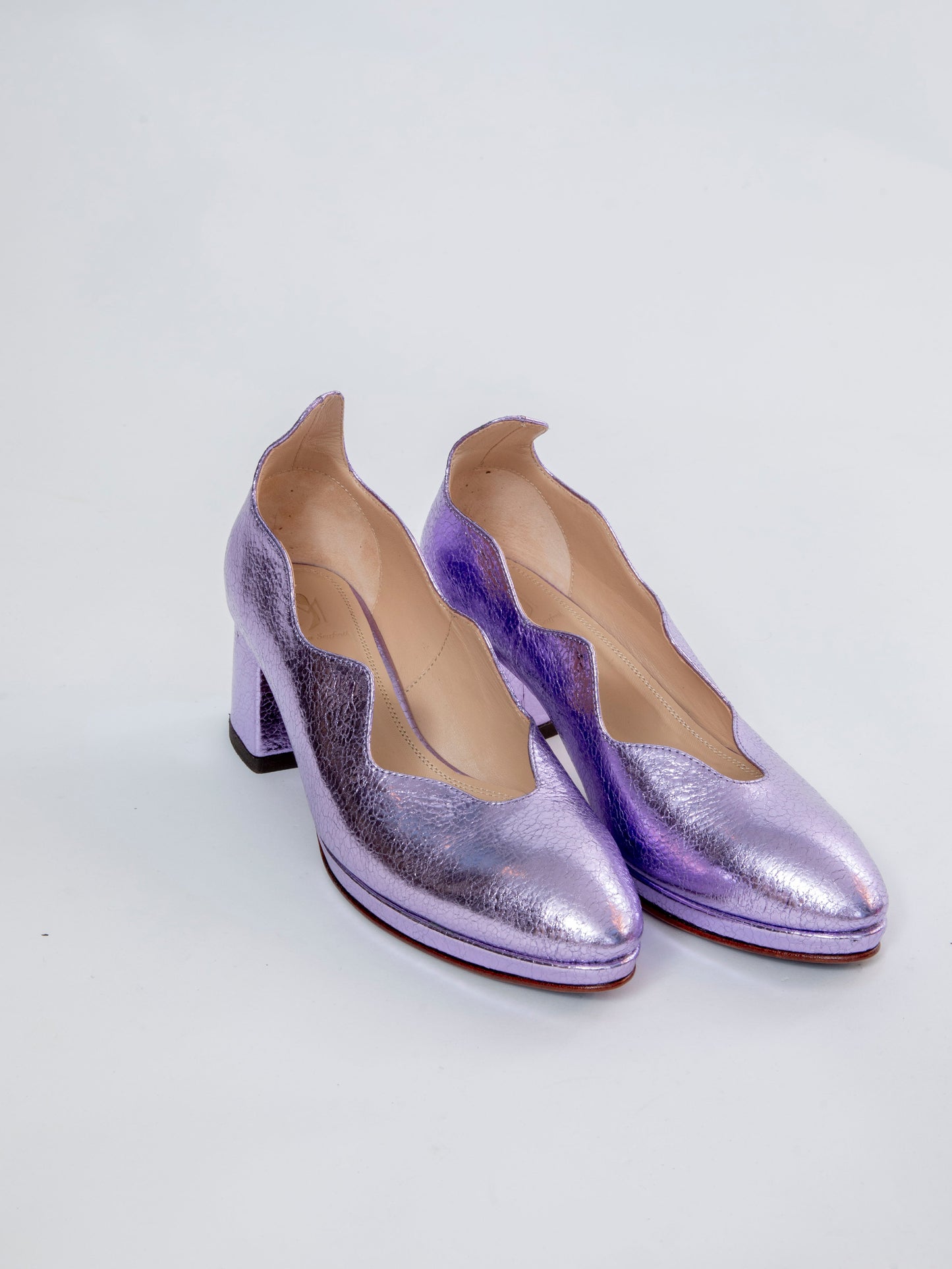 Handmade Pumps Metallic Purple