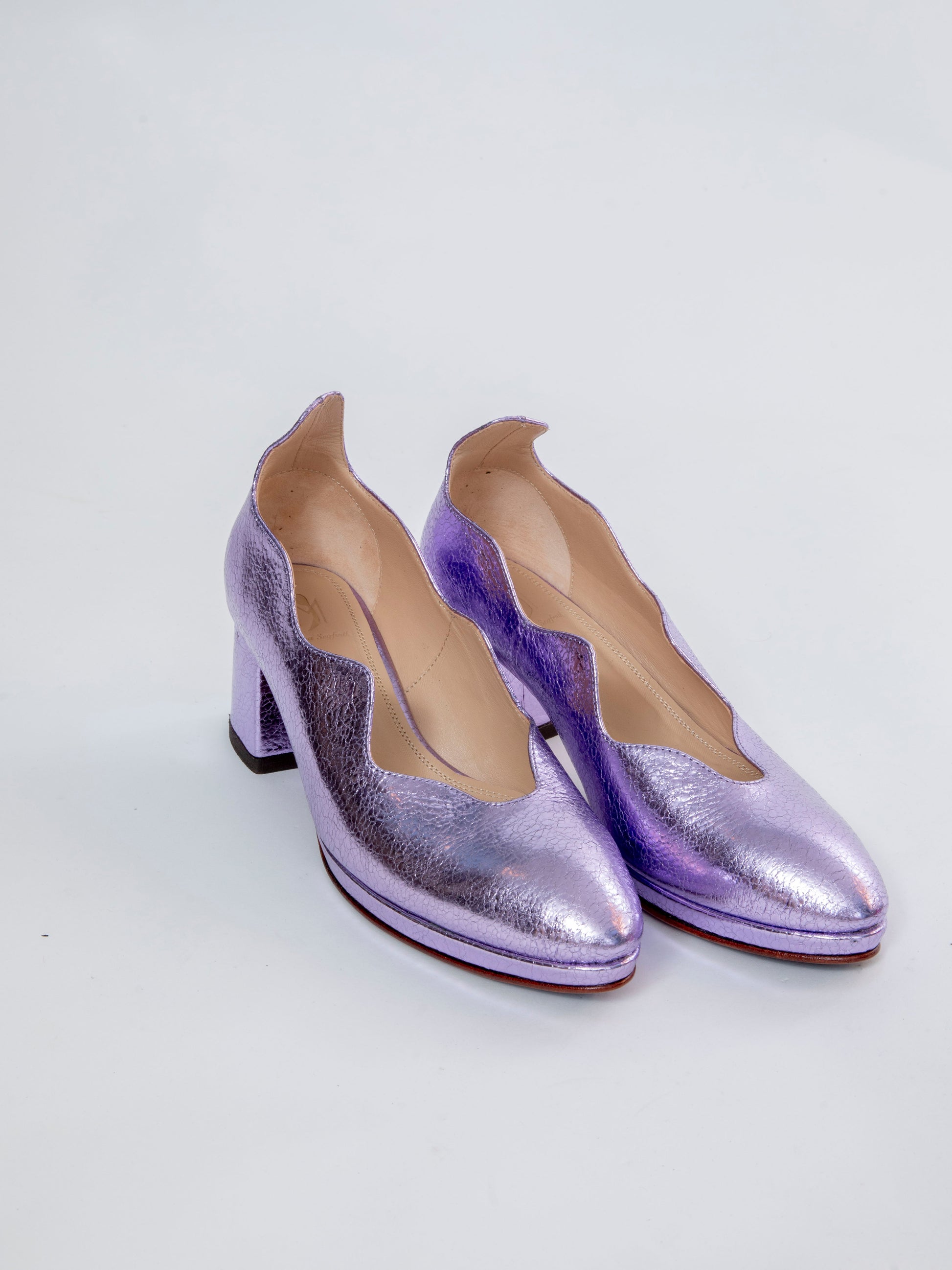 Handmade Pumps Metallic Purple