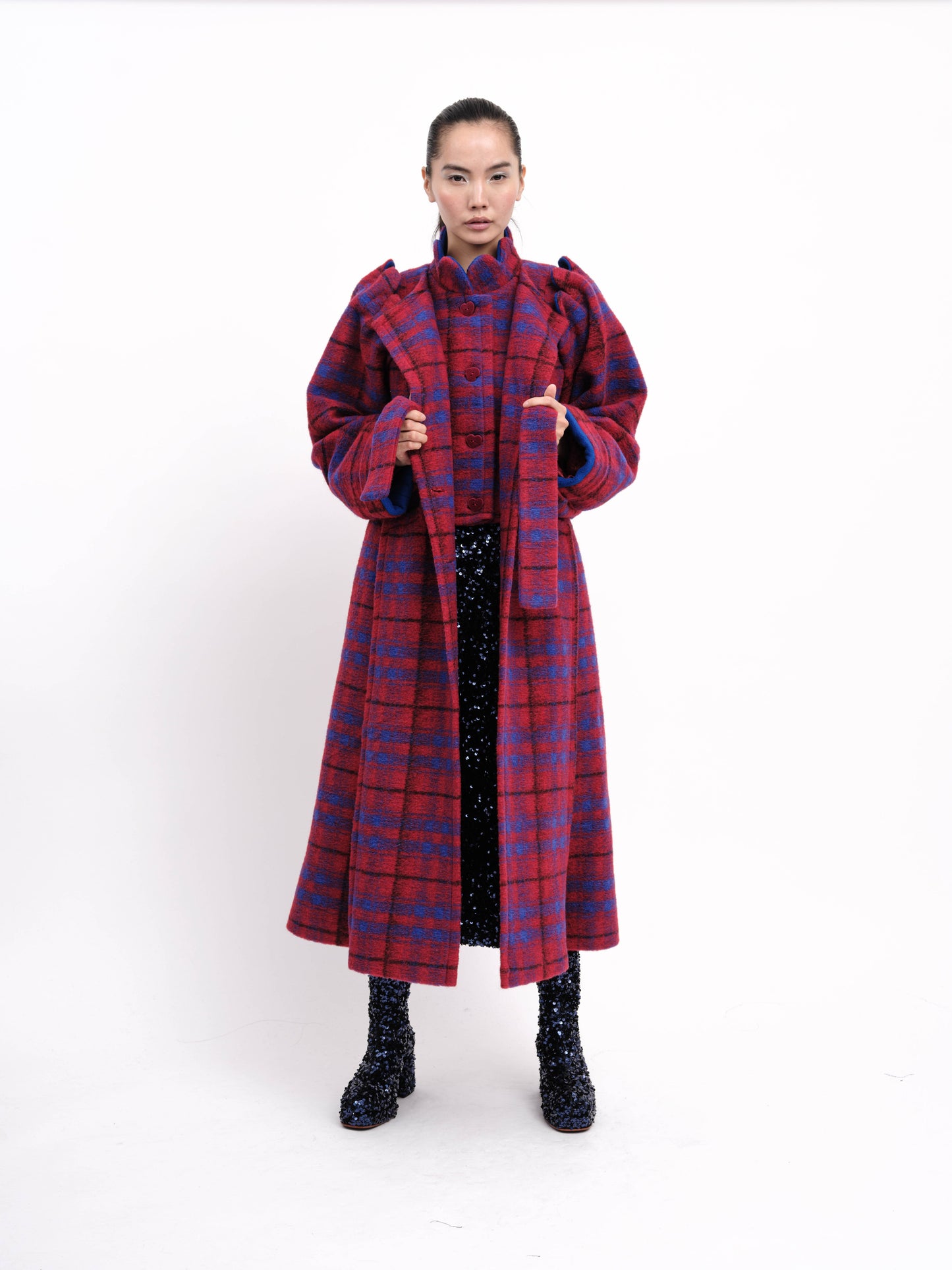 Coat Plaid Red
