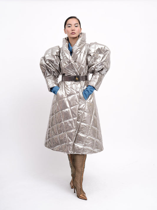 Coat Metallic Silver