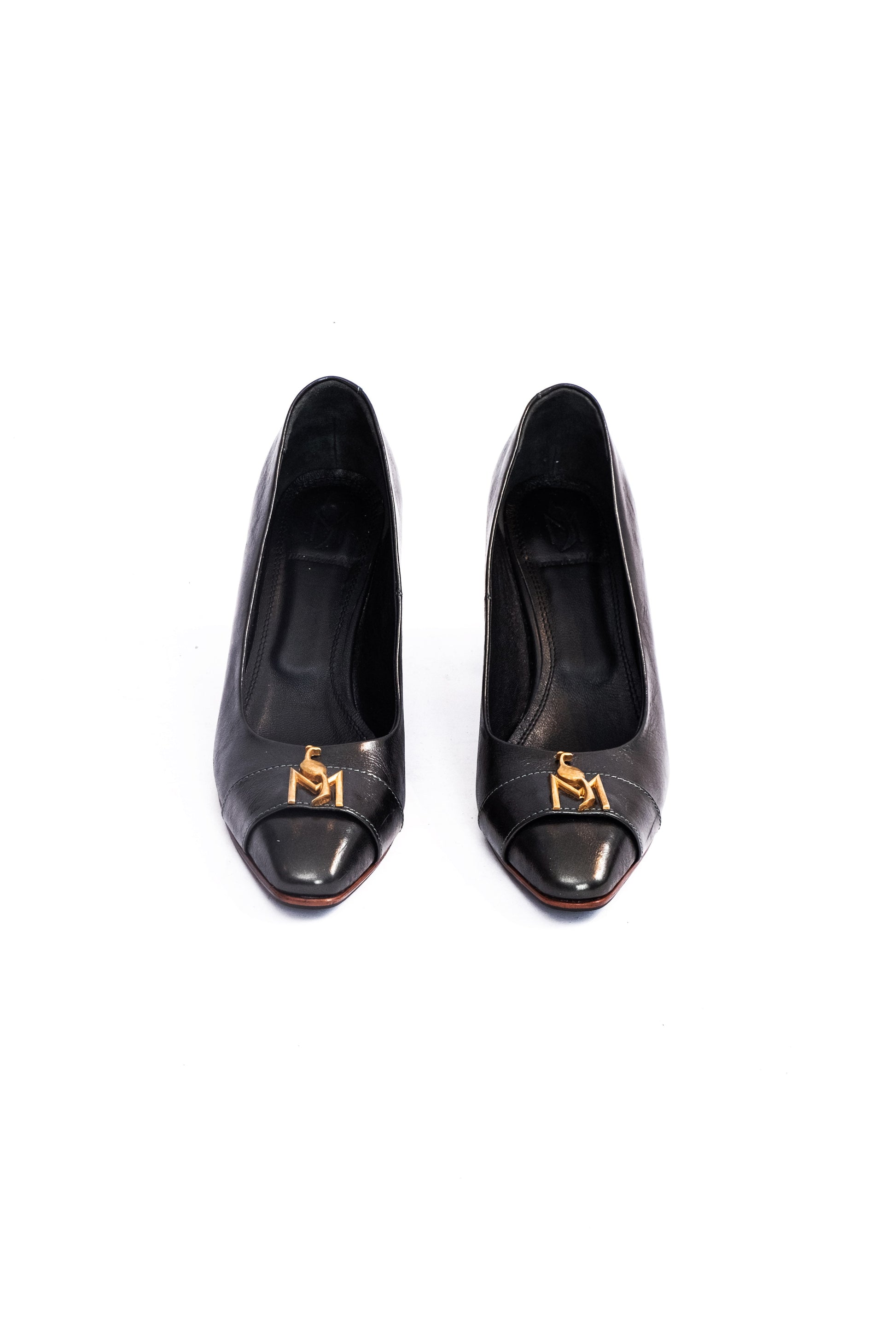Handmade Pumps Metallic Dark Green