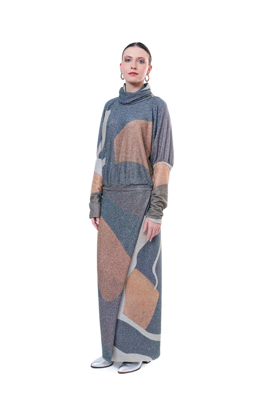 Dress Grapfic Printed Lurex