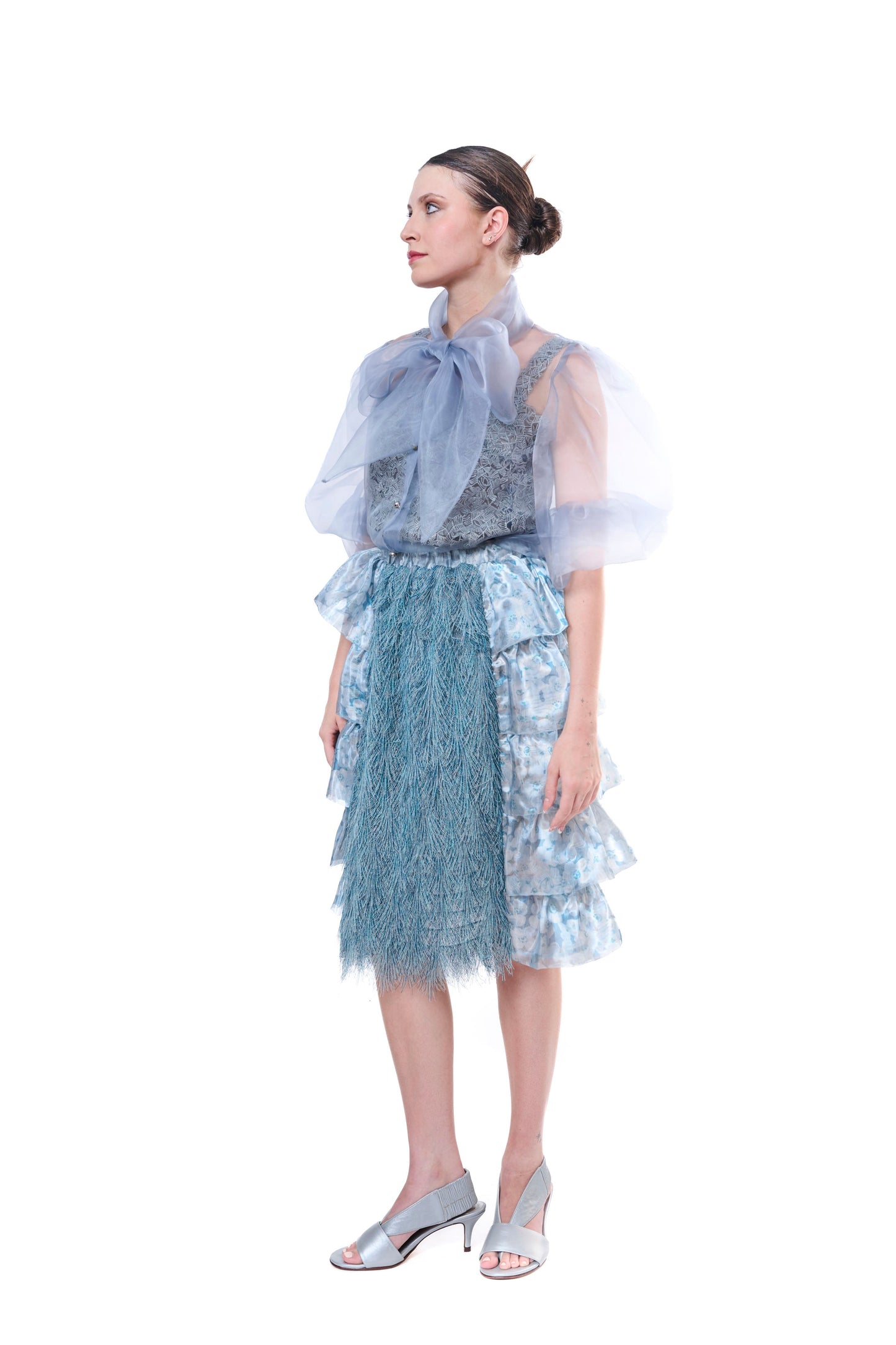 Skirt Embroidery Light Blue Unique