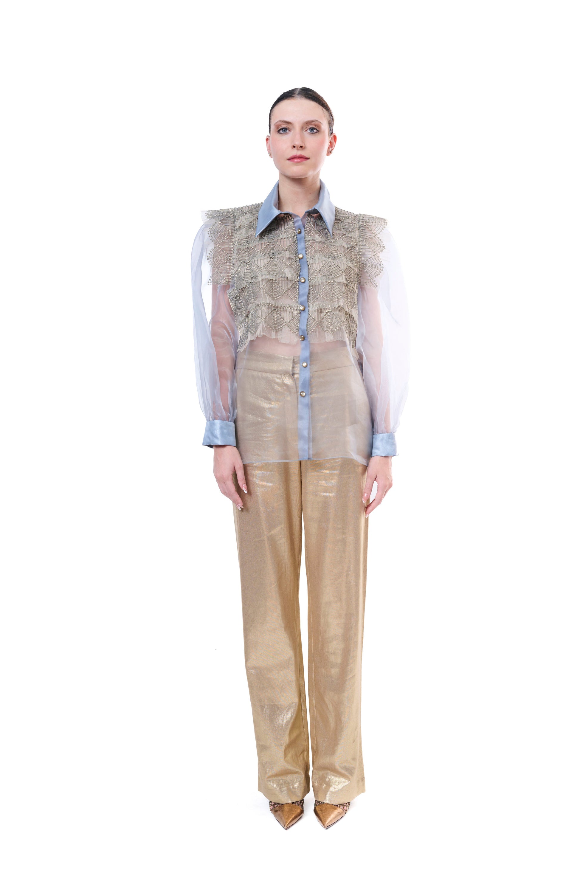 Pants Gold Wide Leg
