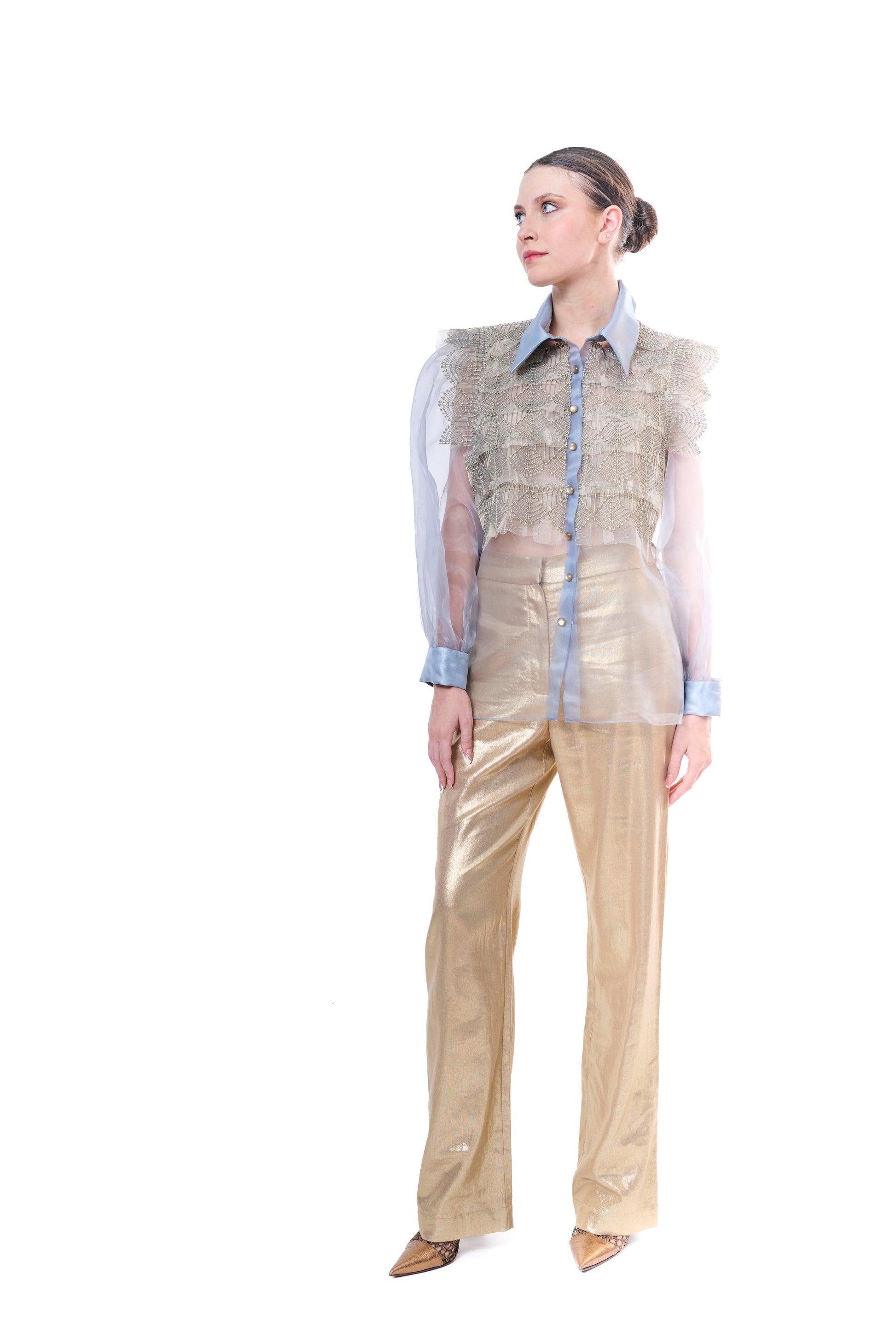 Pants Gold Wide Leg