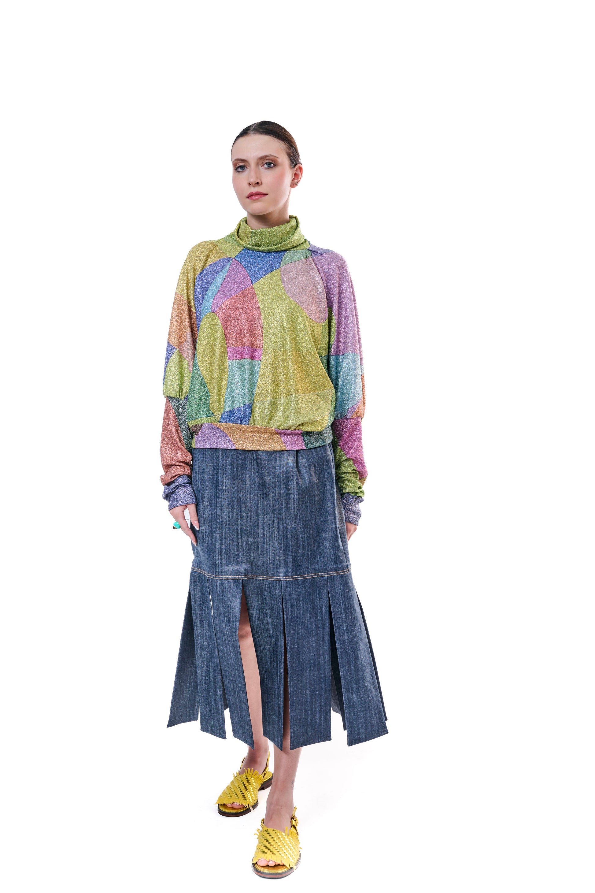 Skirt Denim Pleats
