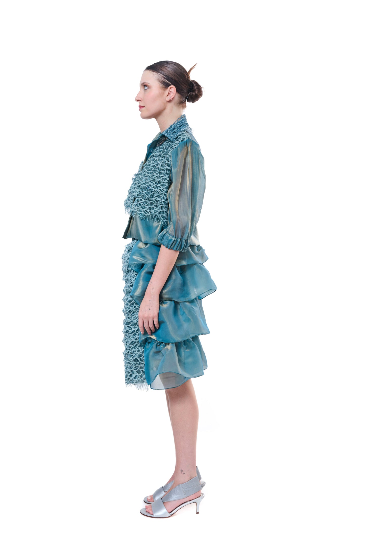 Skirt Embroidery Petrol Unique