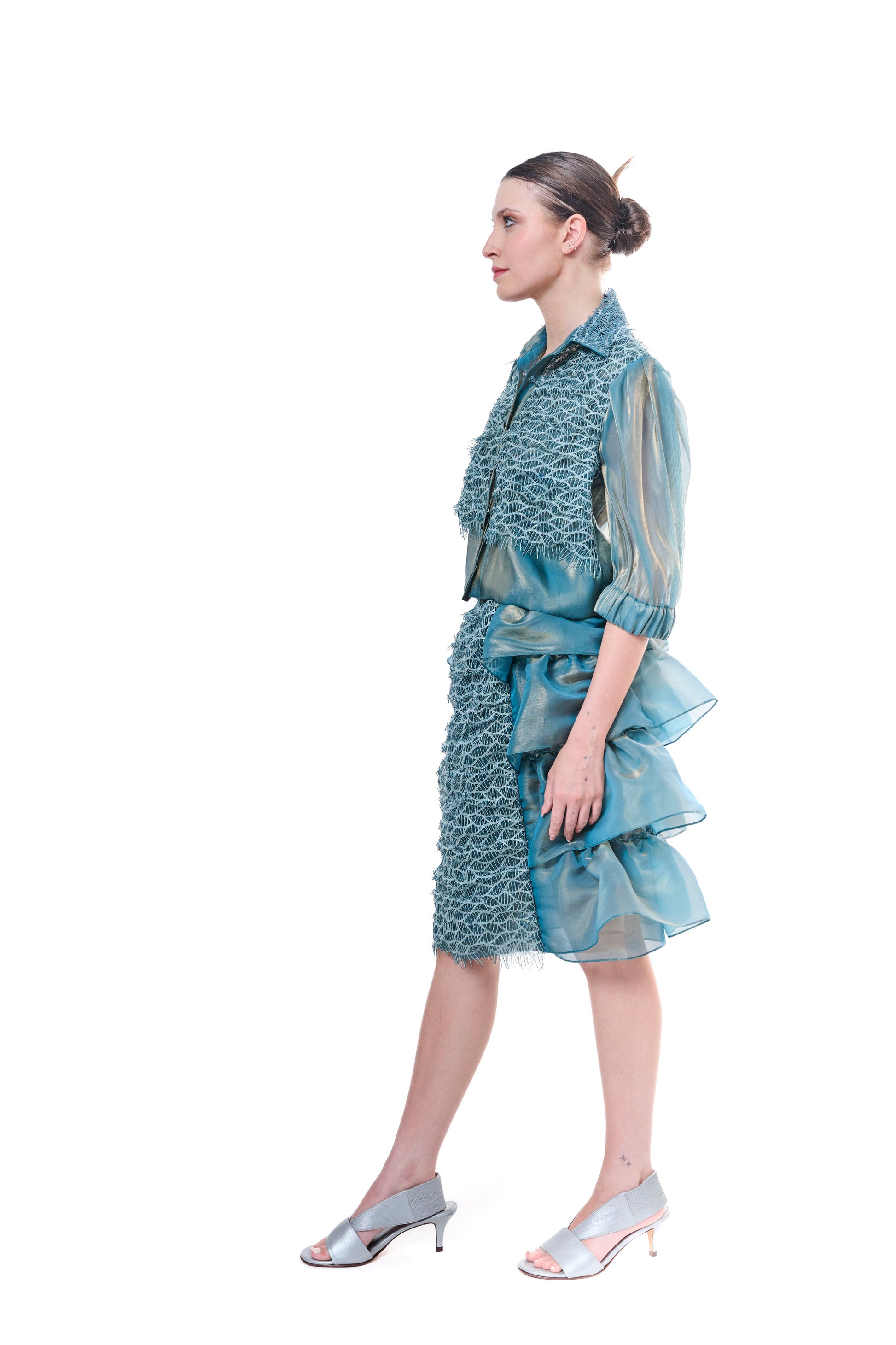 Skirt Embroidery Petrol Unique