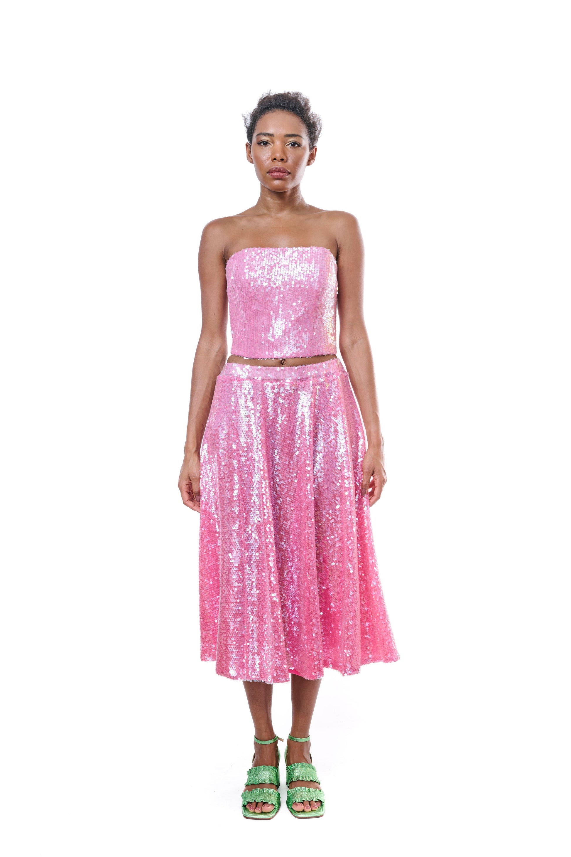 Top Bandeau Sequins Pink