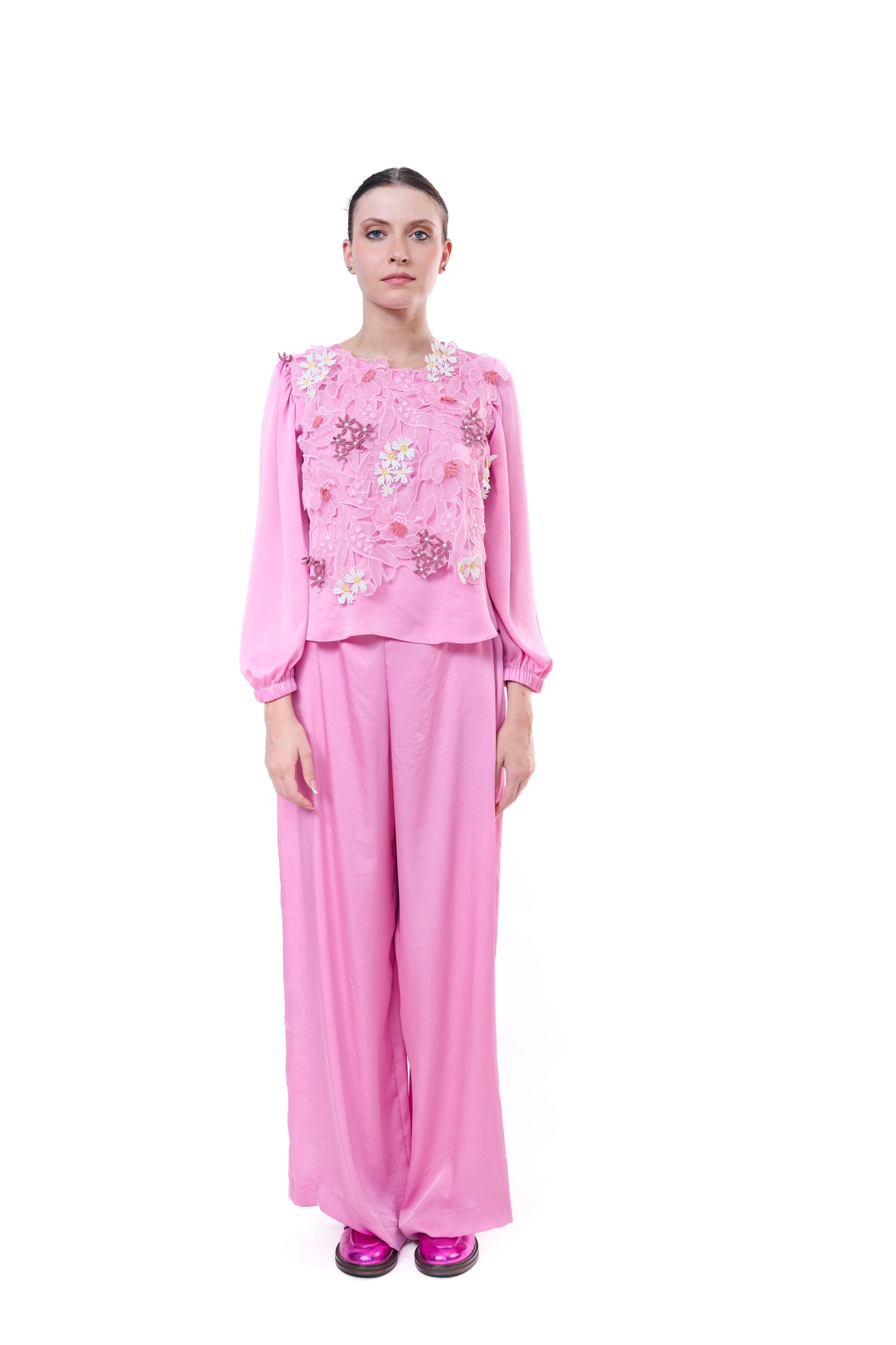 Pants Baby Pink Wide Leg