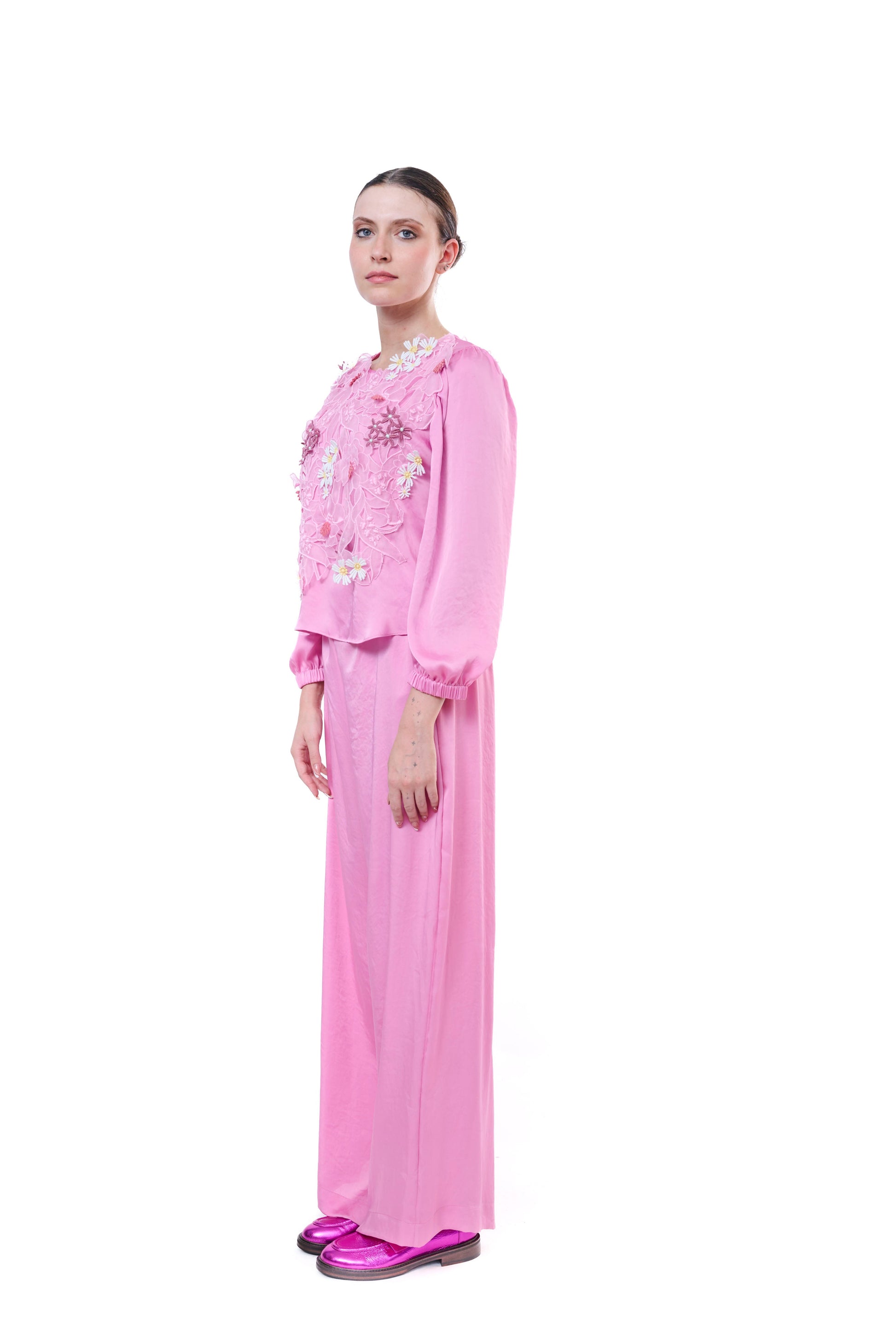 Pants Baby Pink Wide Leg