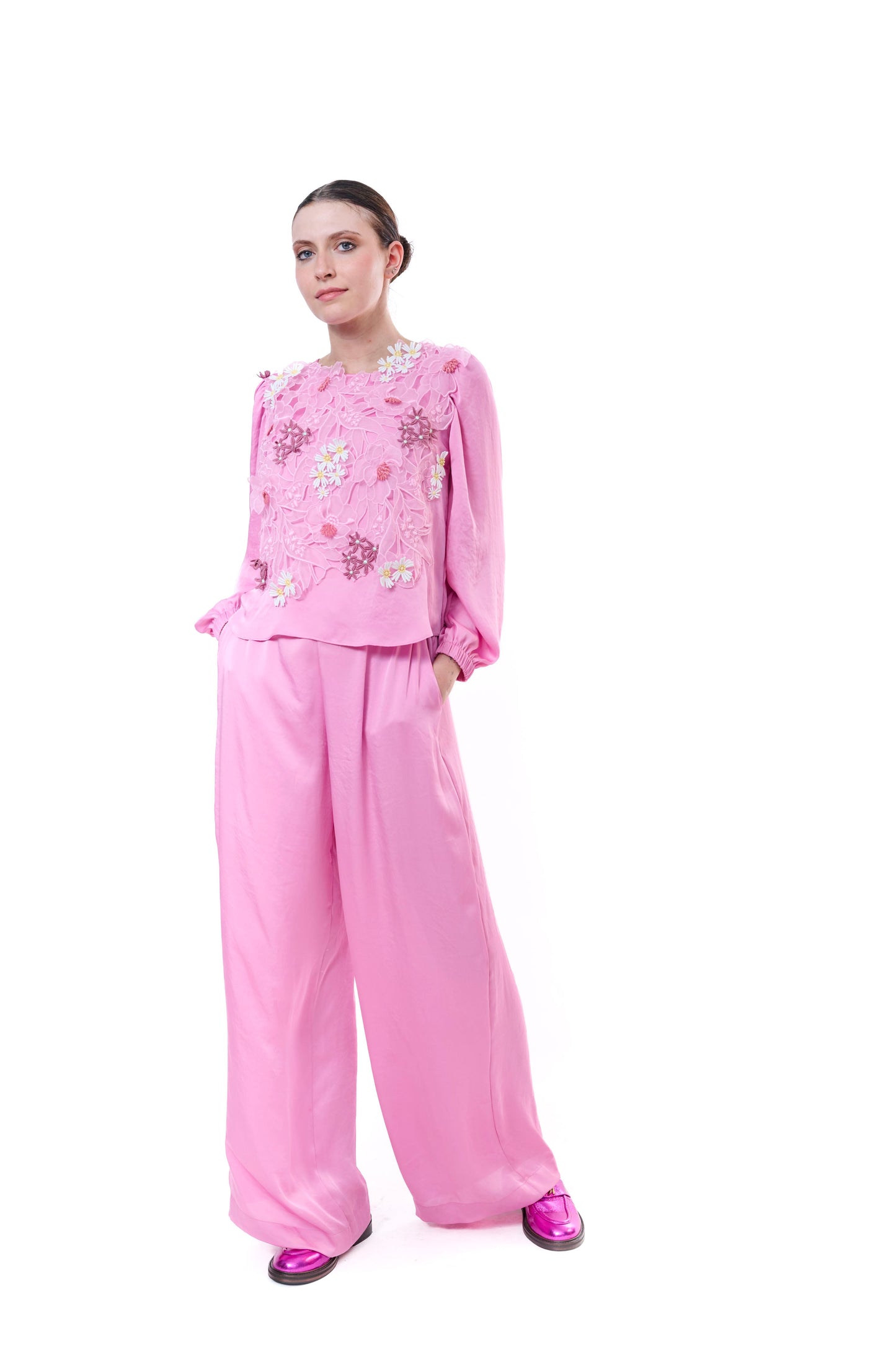 Pants Baby Pink Wide Leg