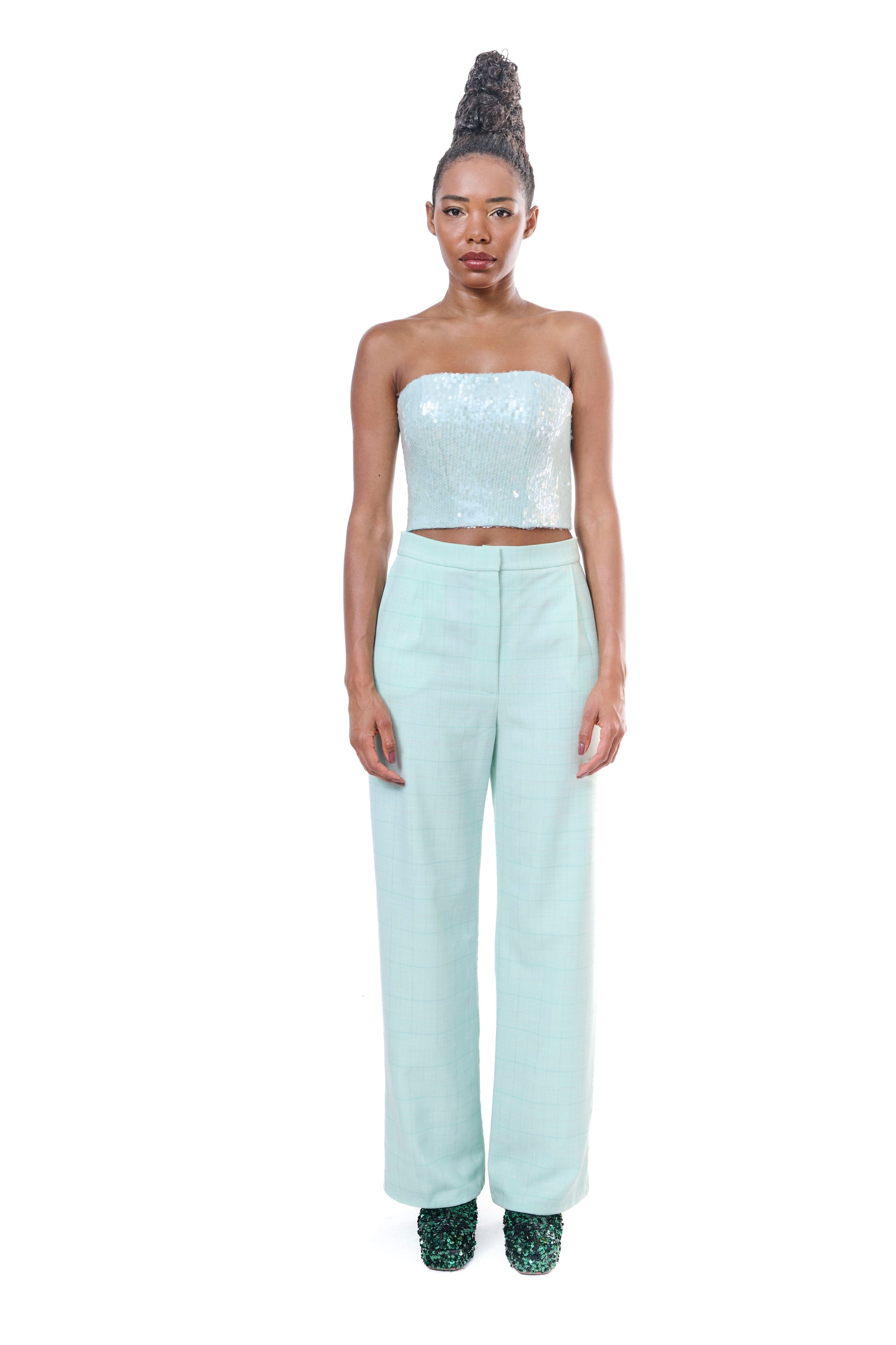 Top Bandeau Sequins Mint