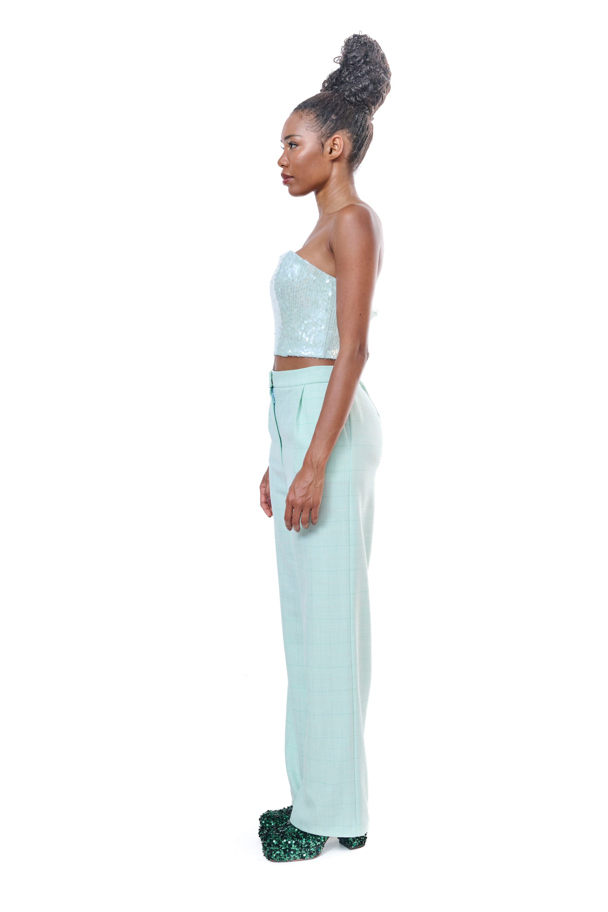 Top Bandeau Sequins Mint