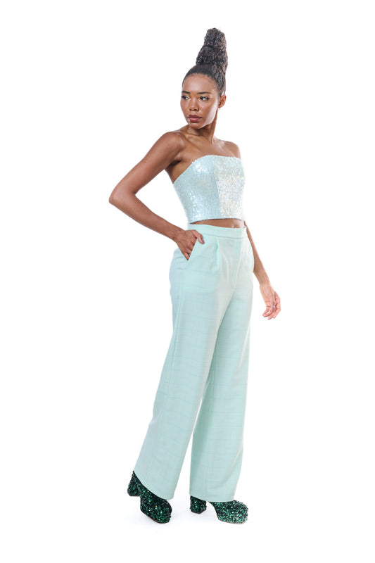 Top Bandeau Sequins Mint