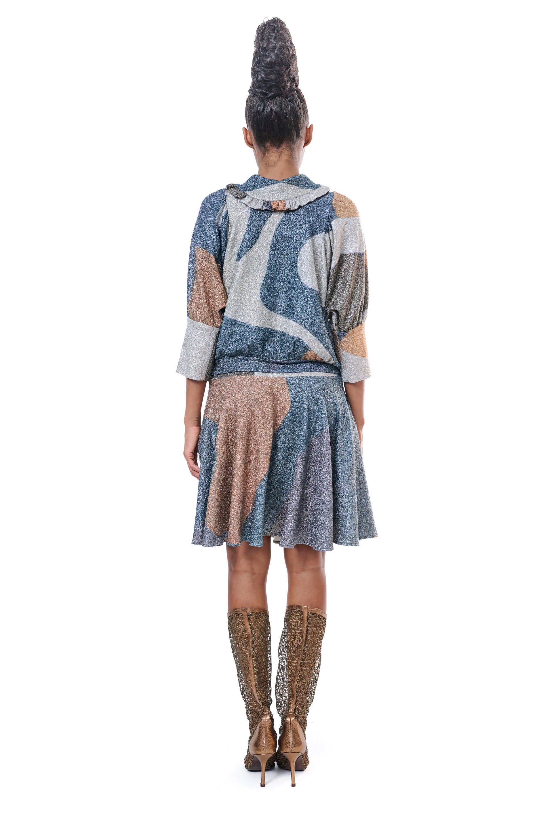 Skirt Graphic Lurex Stretch Print MAKA DADIANI ART