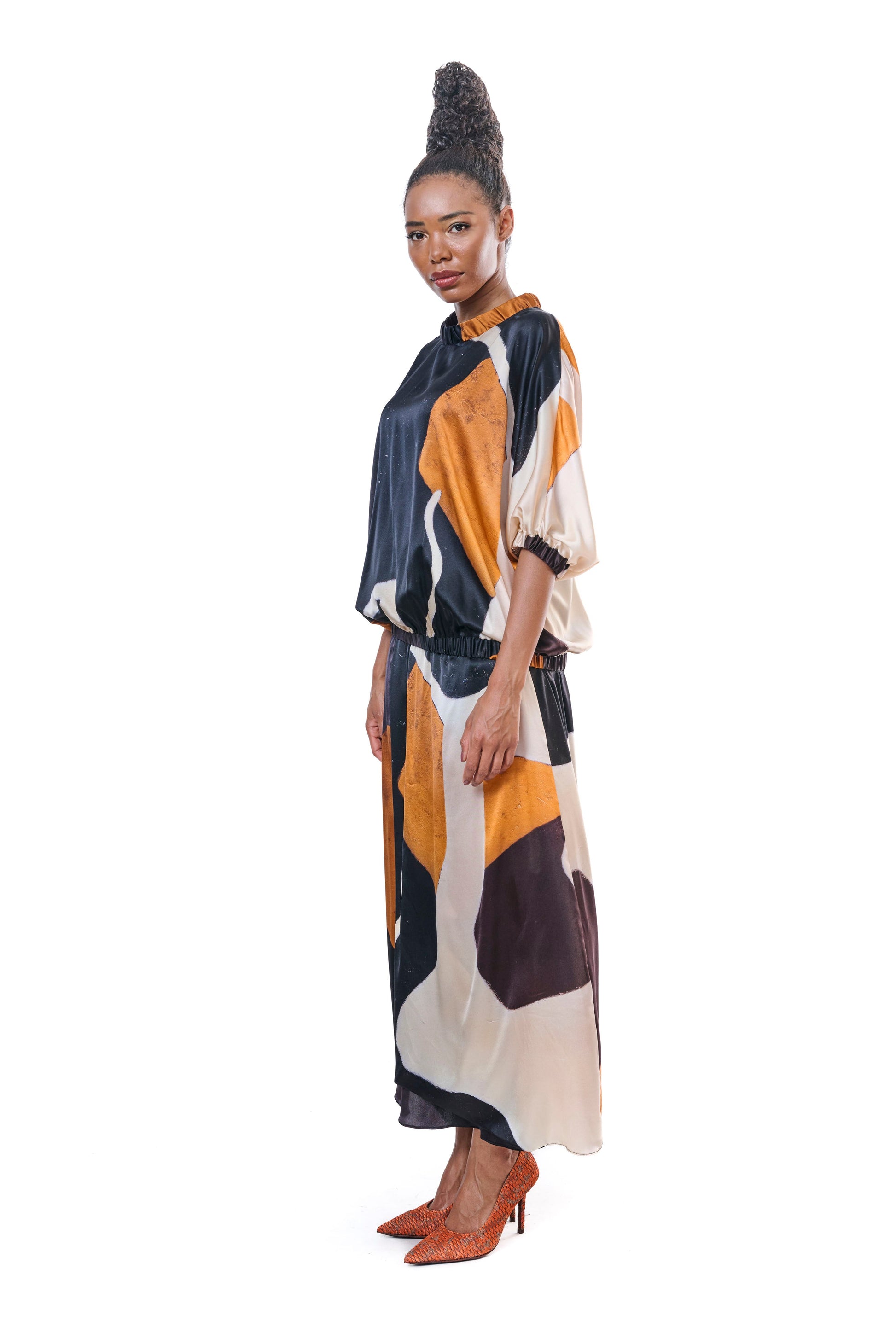 Skirt Flowing Silk PRINT MAKA DADIANI ART