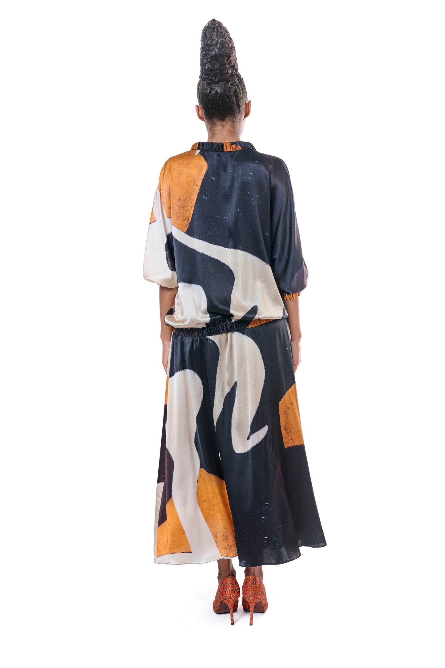 Skirt Flowing Silk PRINT MAKA DADIANI ART