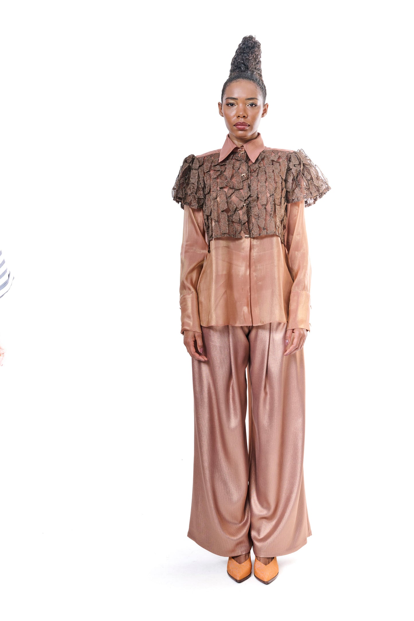 Handmade Blouse Bronze Embroidery Unique