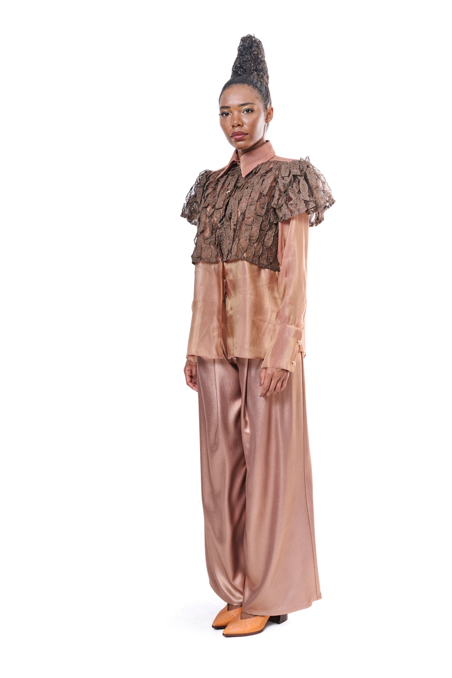 Handmade Blouse Bronze Embroidery Unique