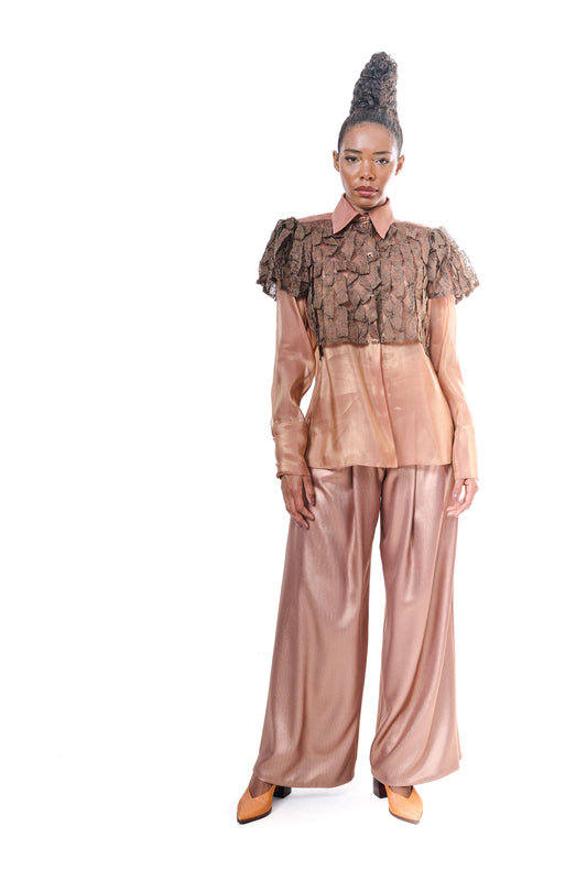 Handmade Blouse Bronze Embroidery Unique