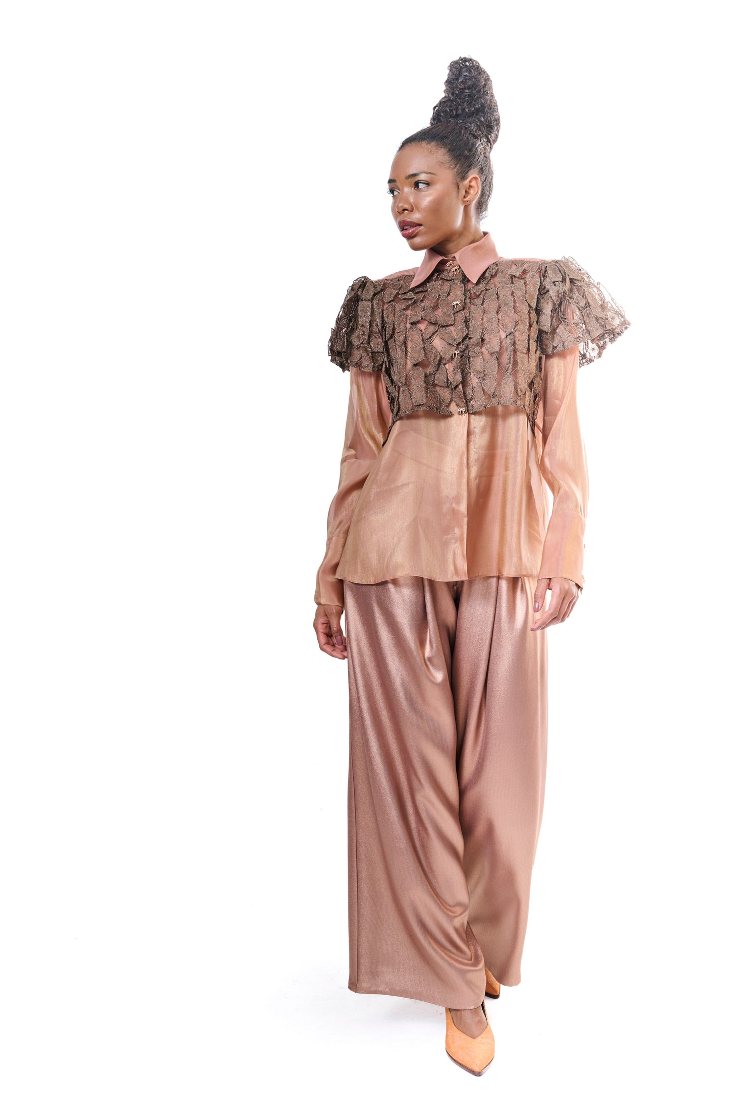 Handmade Blouse Bronze Embroidery Unique