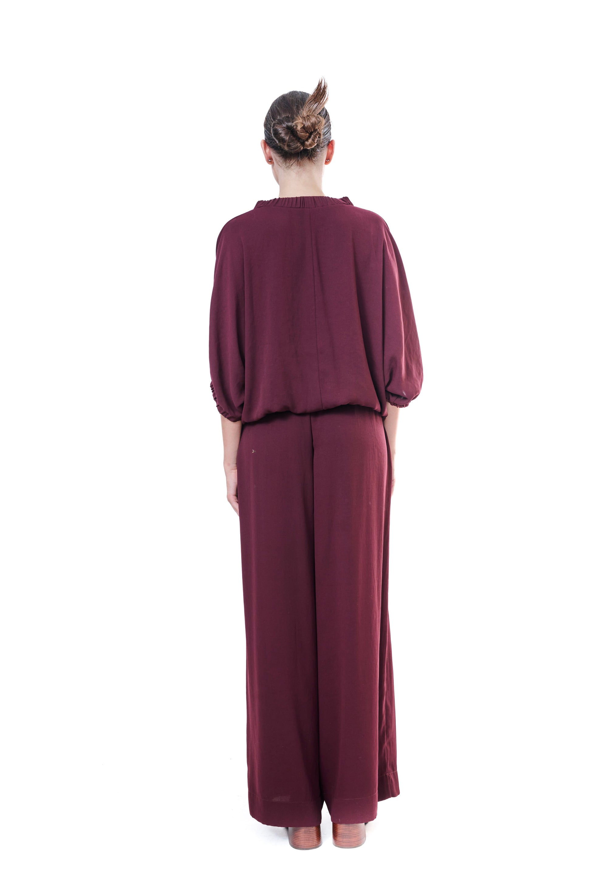 Pants Burgundy Flowing