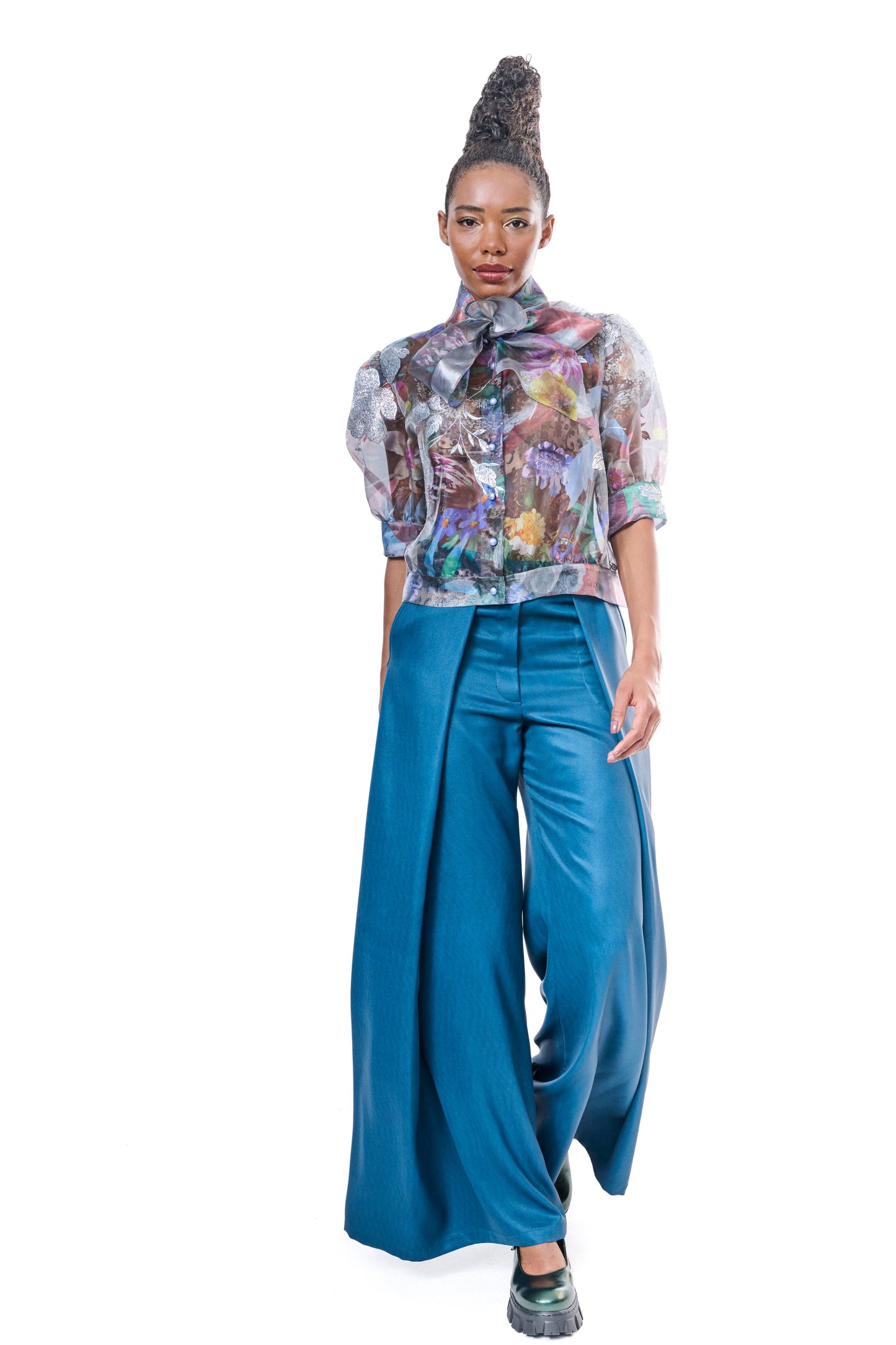 Blouse Embroidery Organza 3D