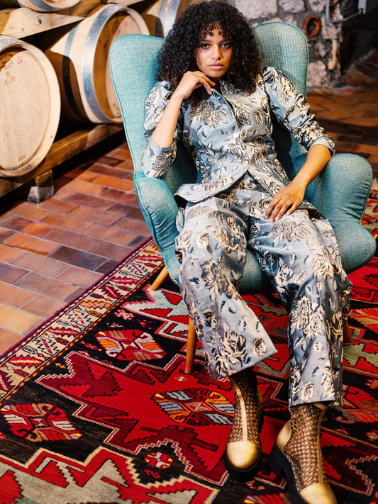 Pants Floral Blue Palazzo