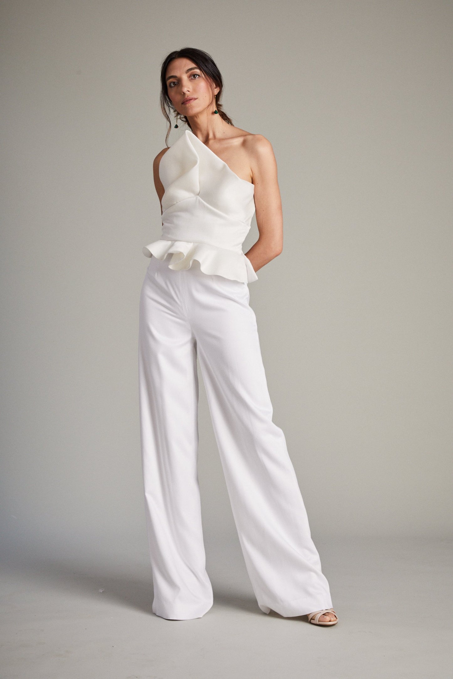White Wide Leg Trousers